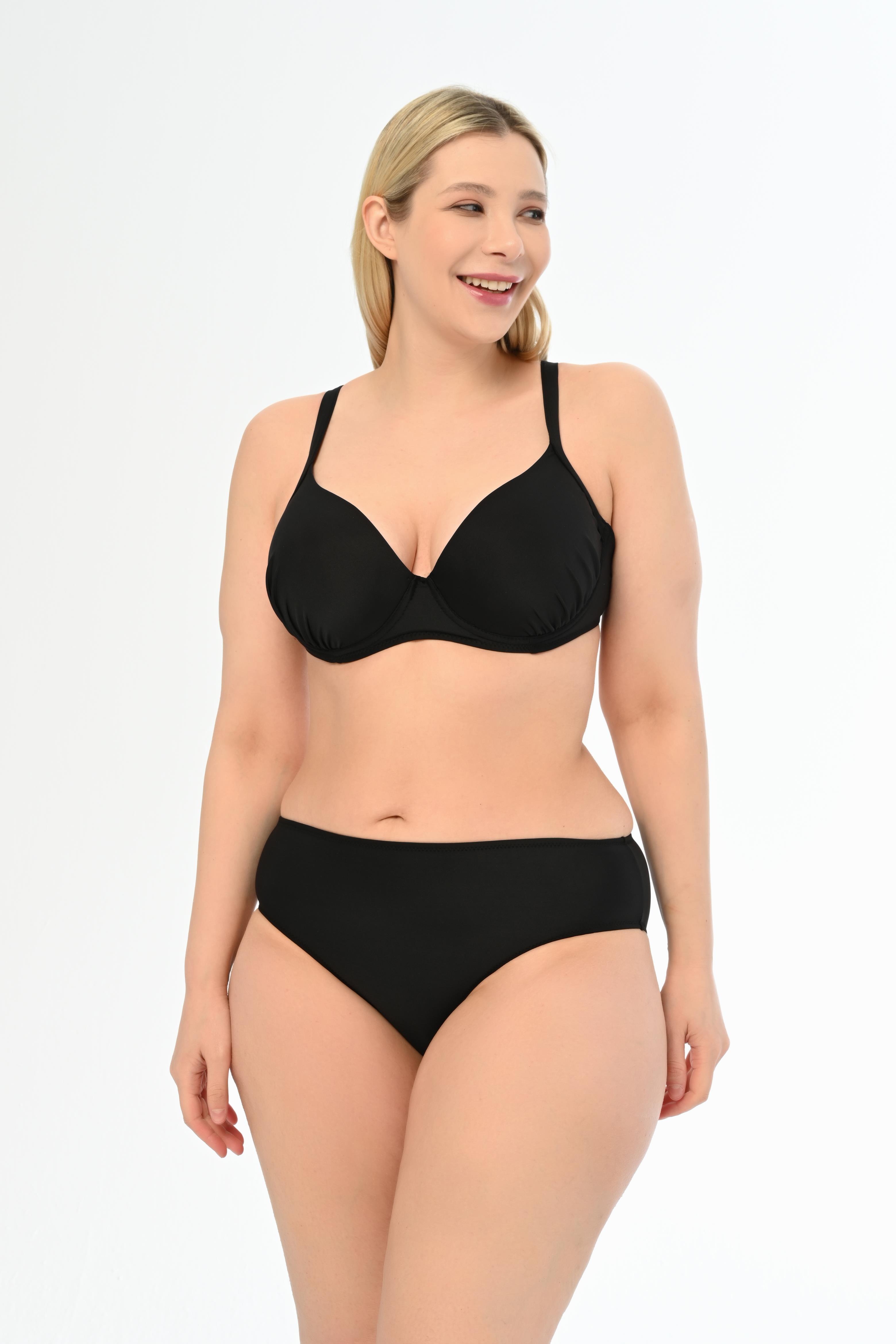 AQUAVİVA Kadın Siyah Büyük Beden Alexa Kaplı Bikini Takımı