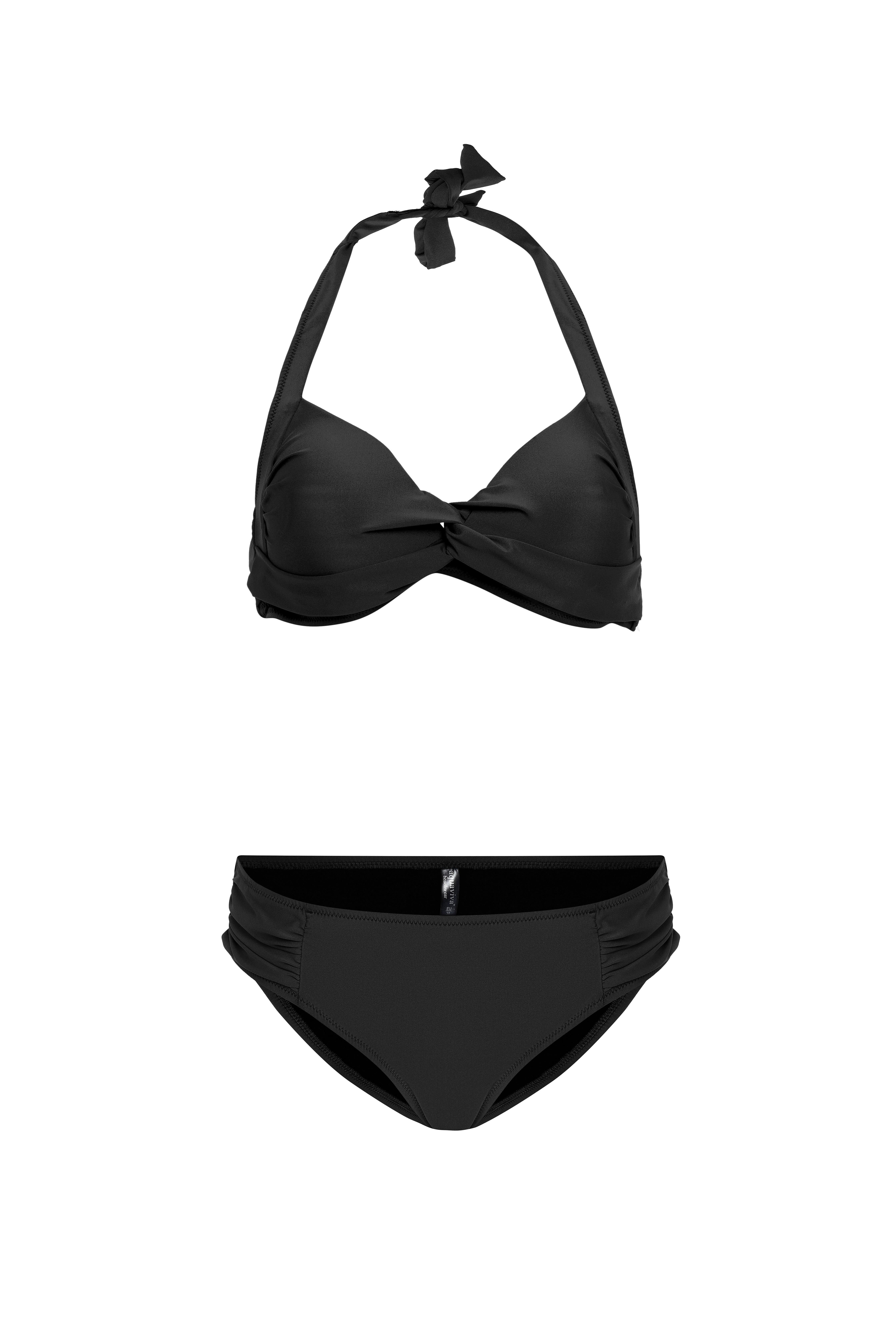AQUAVİVA Kadın Siyah Violet Boyundan Baglı Bikini Takımı
