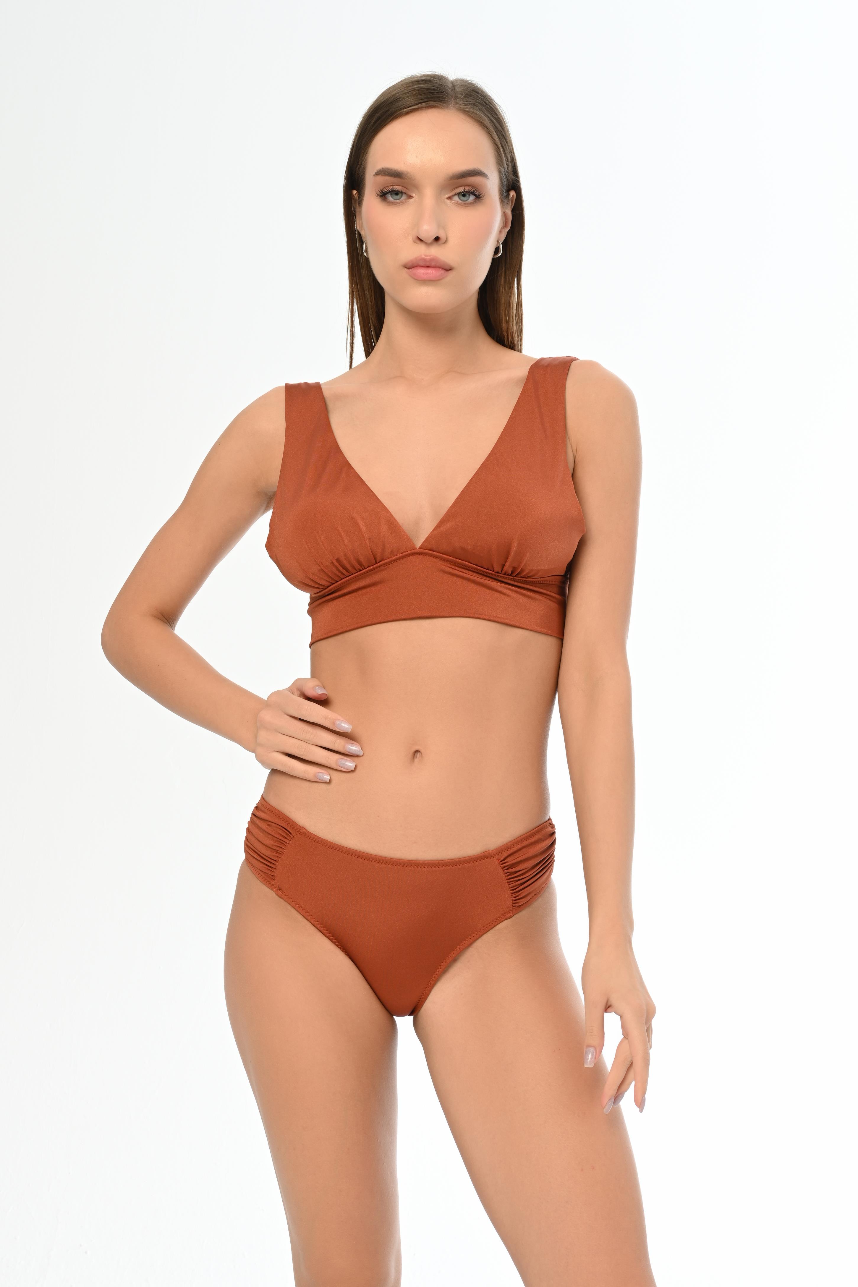 AQUAVİVA Kadın Tarçın Sırt Bağcıklı Bralet Bikini Takımı