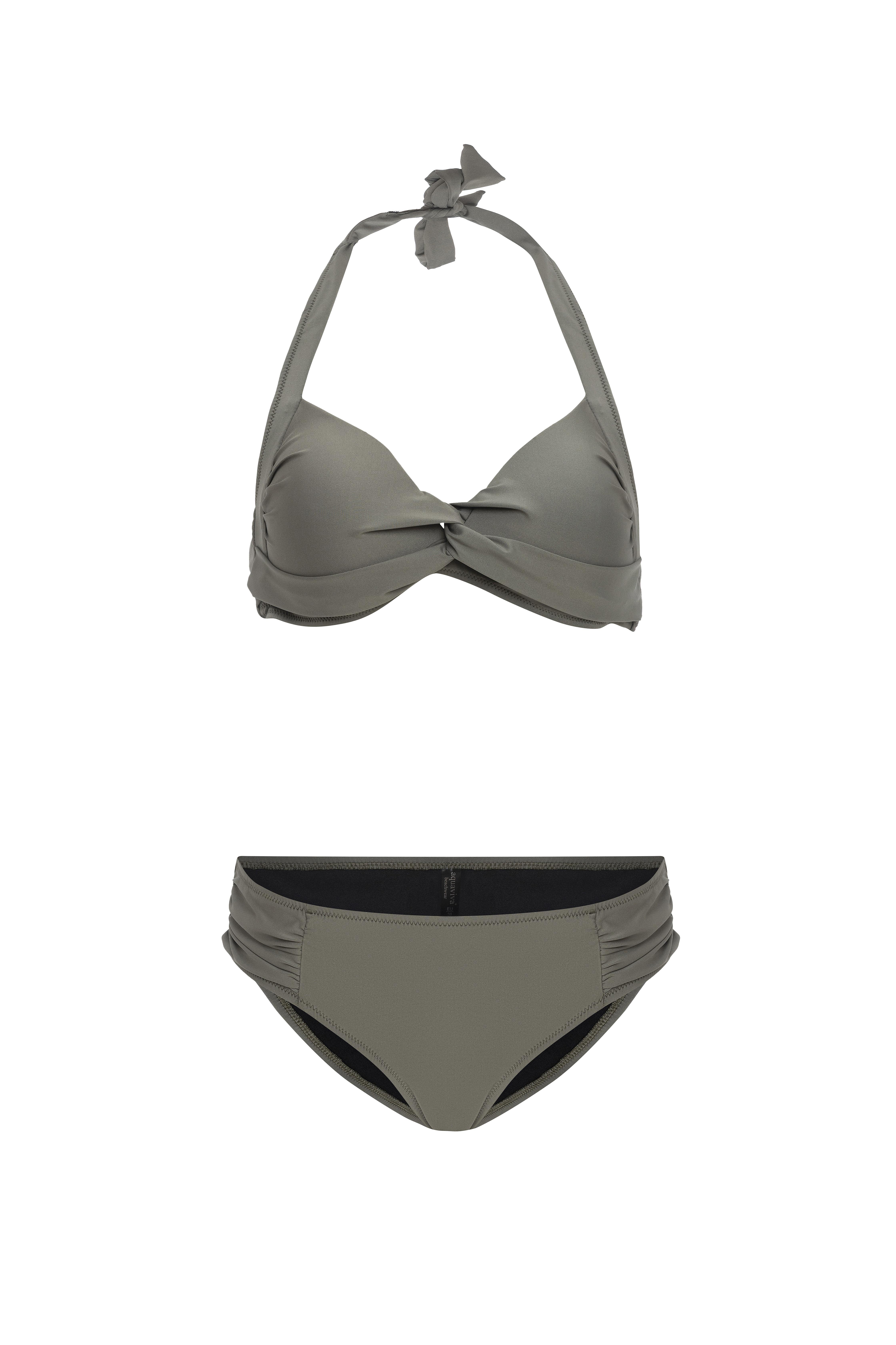 AQUAVİVA Kadın Haki Violet Boyundan Baglı Bikini Takımı
