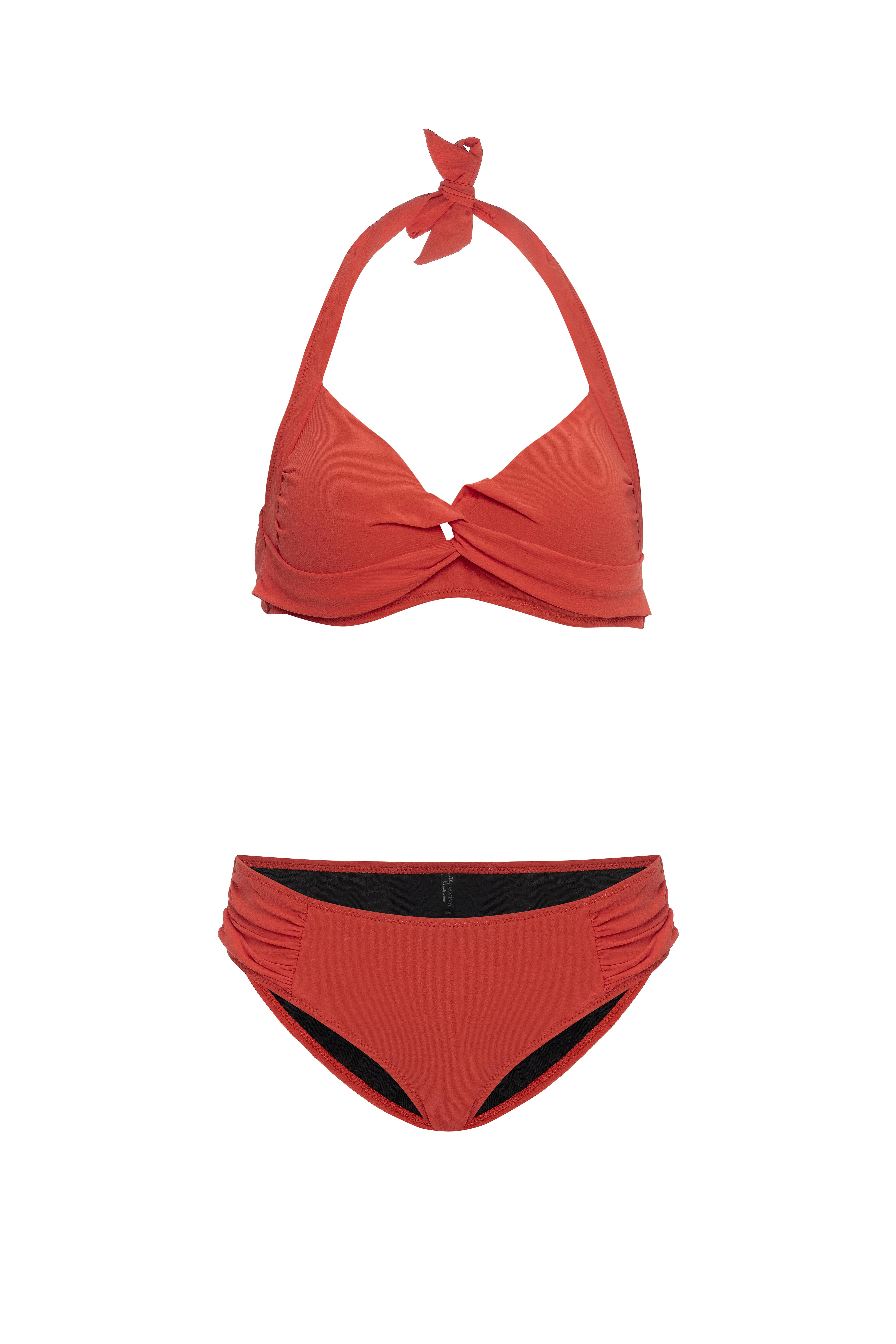 AQUAVİVA Kadın Kırmızı Violet Boyundan Baglı Bikini Takımı