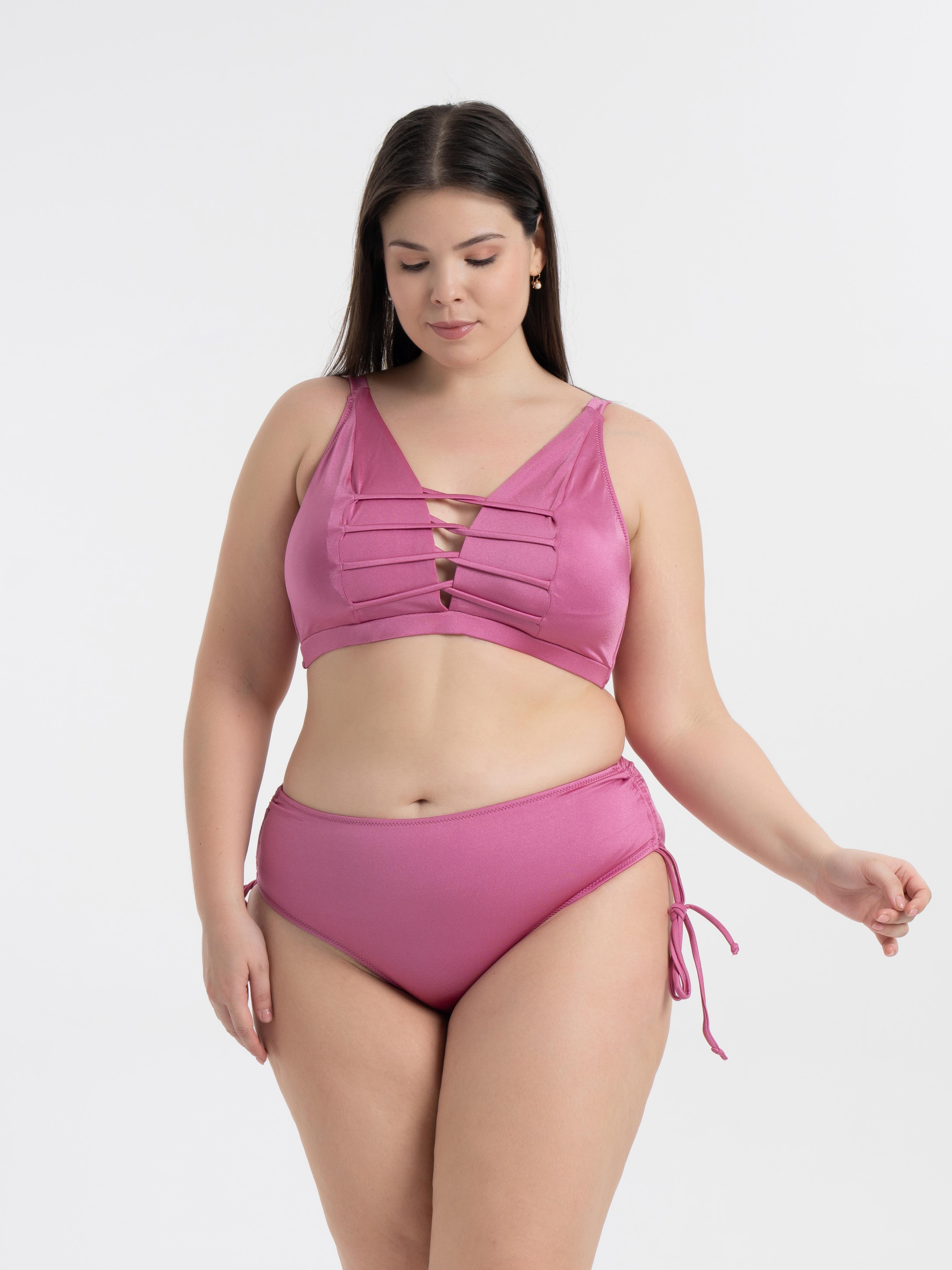 AQUAVİVA Kadın Lila Büyük Beden Venezıa Toparlayıcı Çapraz İpli Dekolte Bikini Takımı