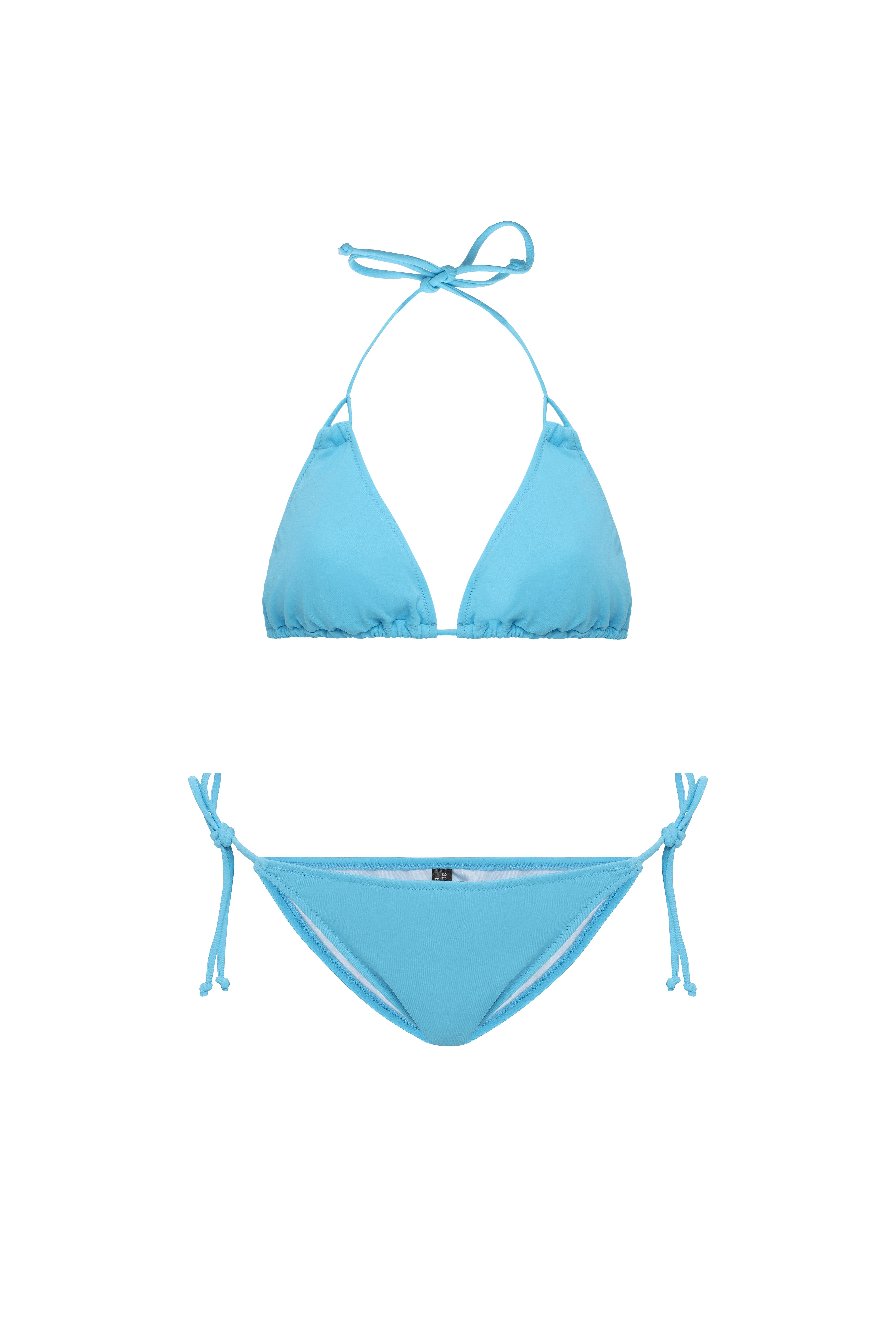 AQUAVİVA Kadın Mavi Stella Boyundan Bağlı Yanı İpli Üçgen Bikini Takımı