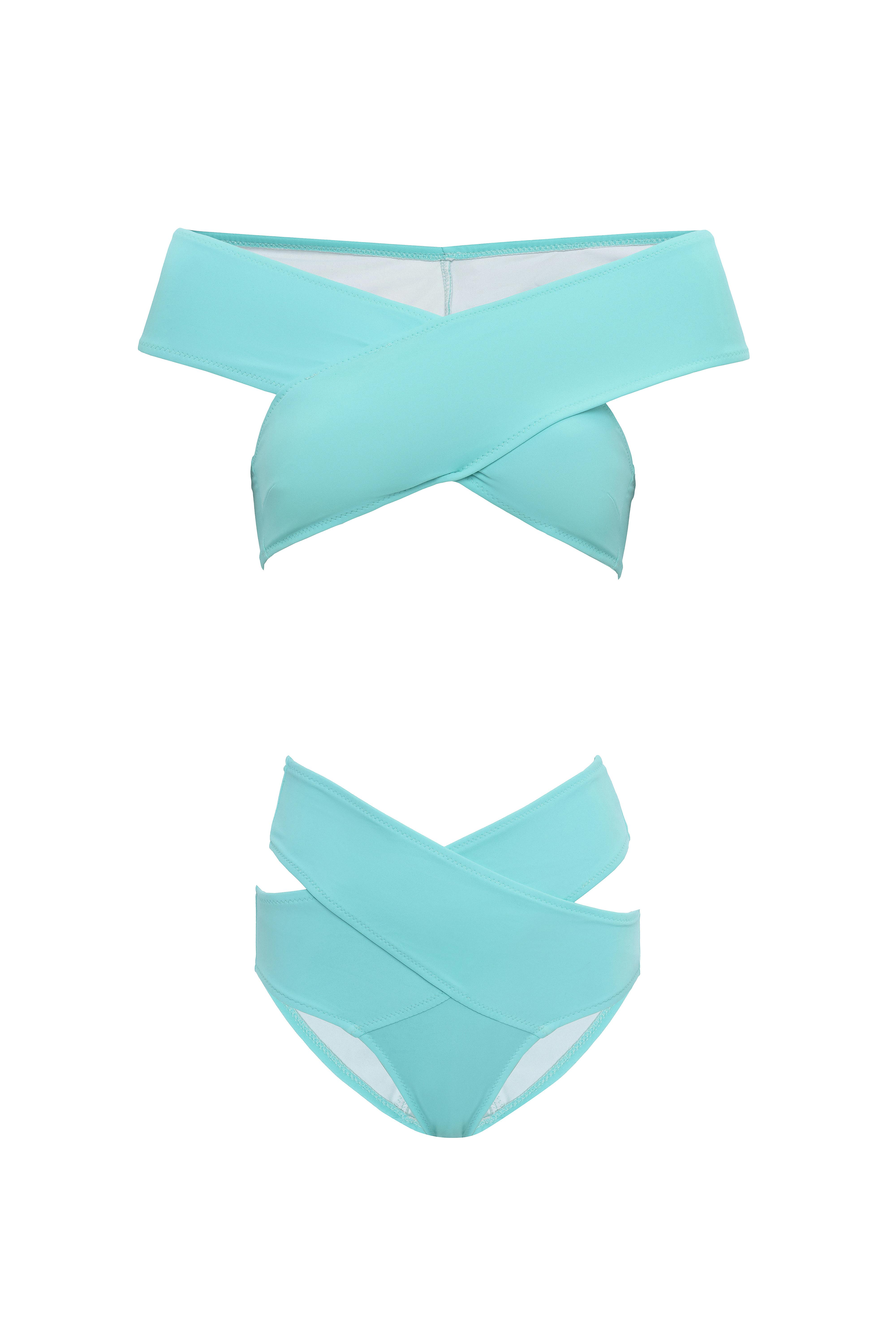 AQUAVİVA Kadın Mint Shay Çapraz Kombin Bikini Takımı