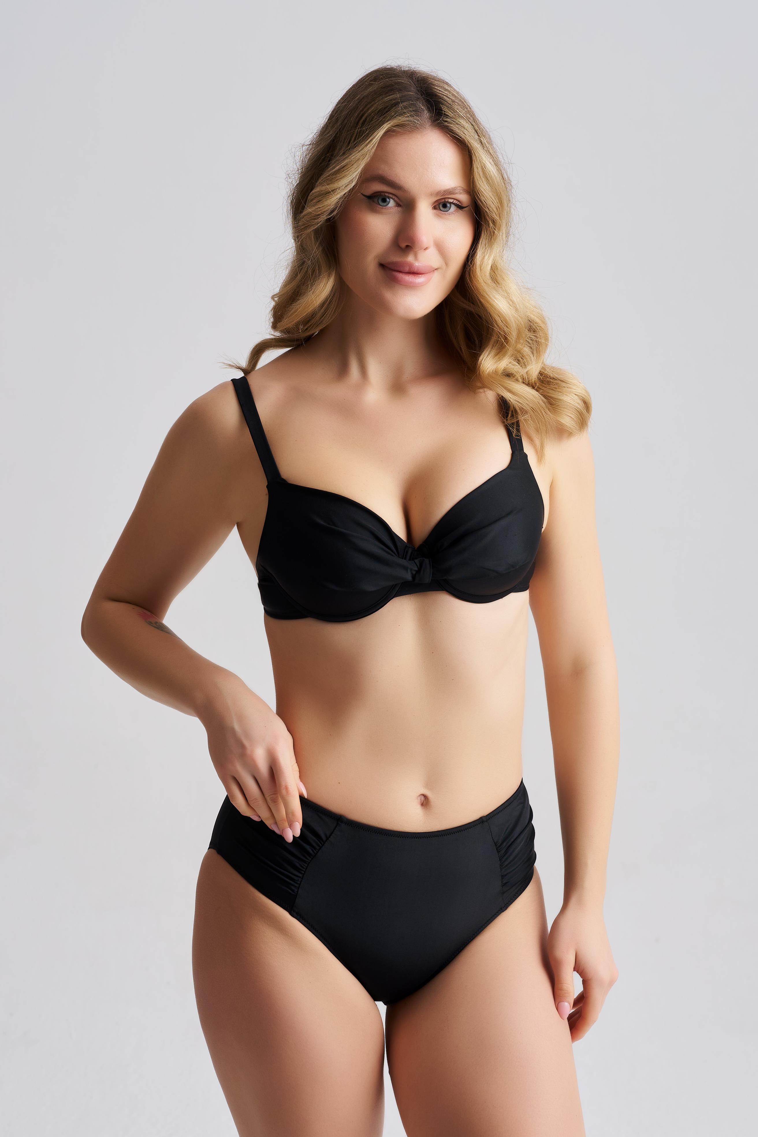 AQUAVİVA Kadın Nadia Kaplı Balenli Bikini Takımı Siyah 