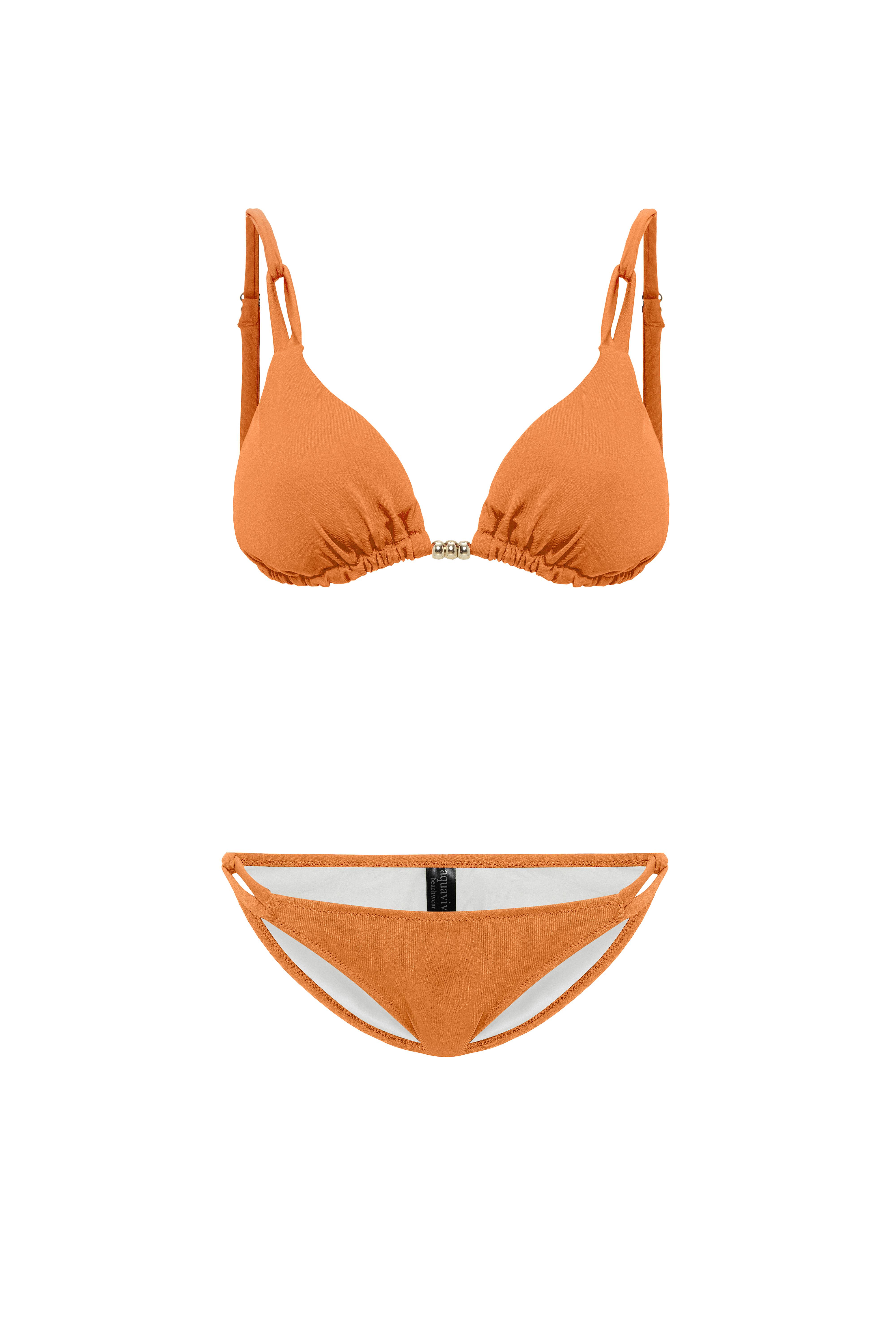 AQUAVİVA Kadın Nar Çiçegi  İzabella Gold Aksesuarlı Üçgen Bikini Takımı