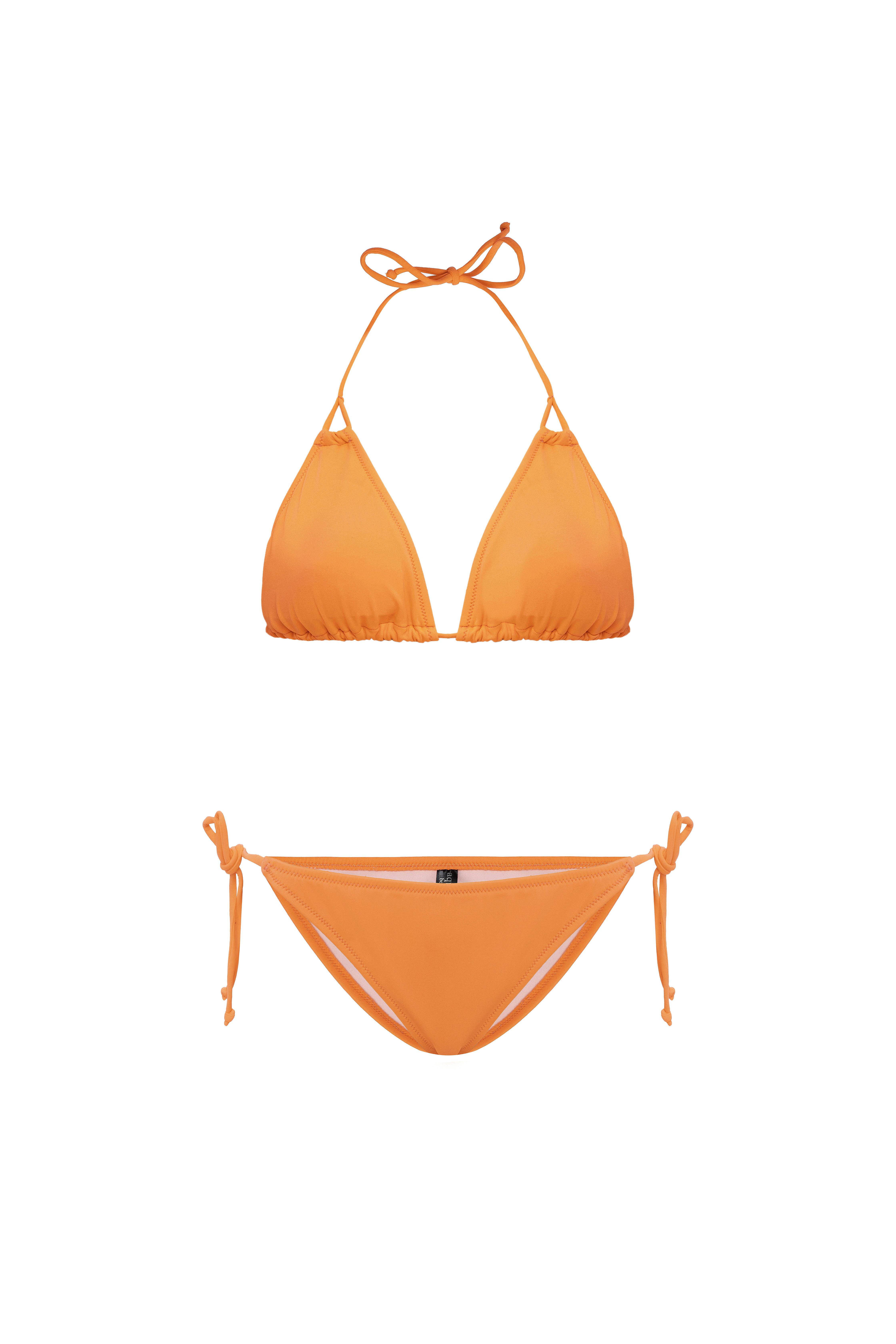 AQUAVİVA Kadın Pembe Stella Boyundan Bağlı Yanı İpli Üçgen Bikini Takımı