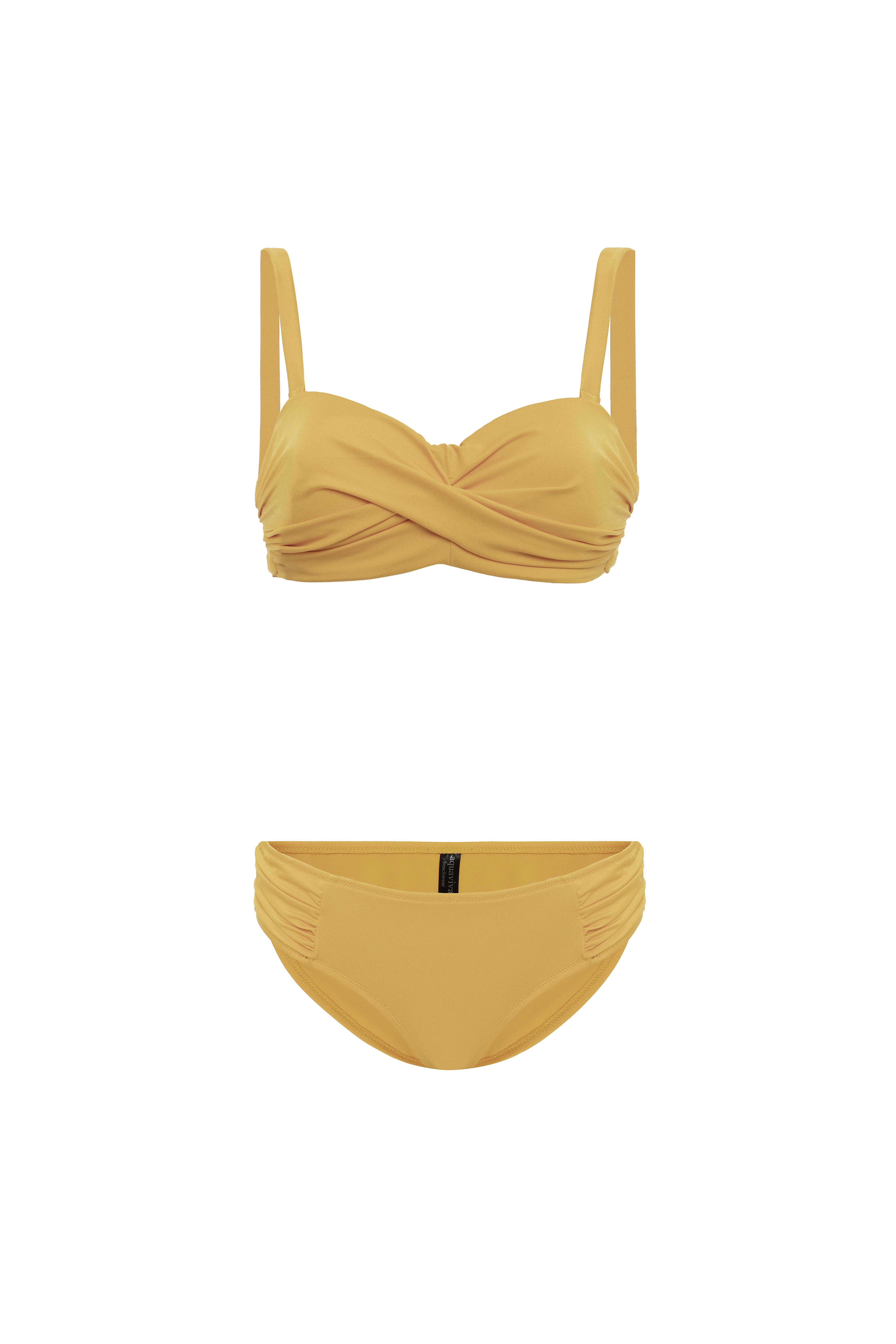 AQUAVİVA Kadın Sarı Biana Dönen Straplez Bikini Takımı