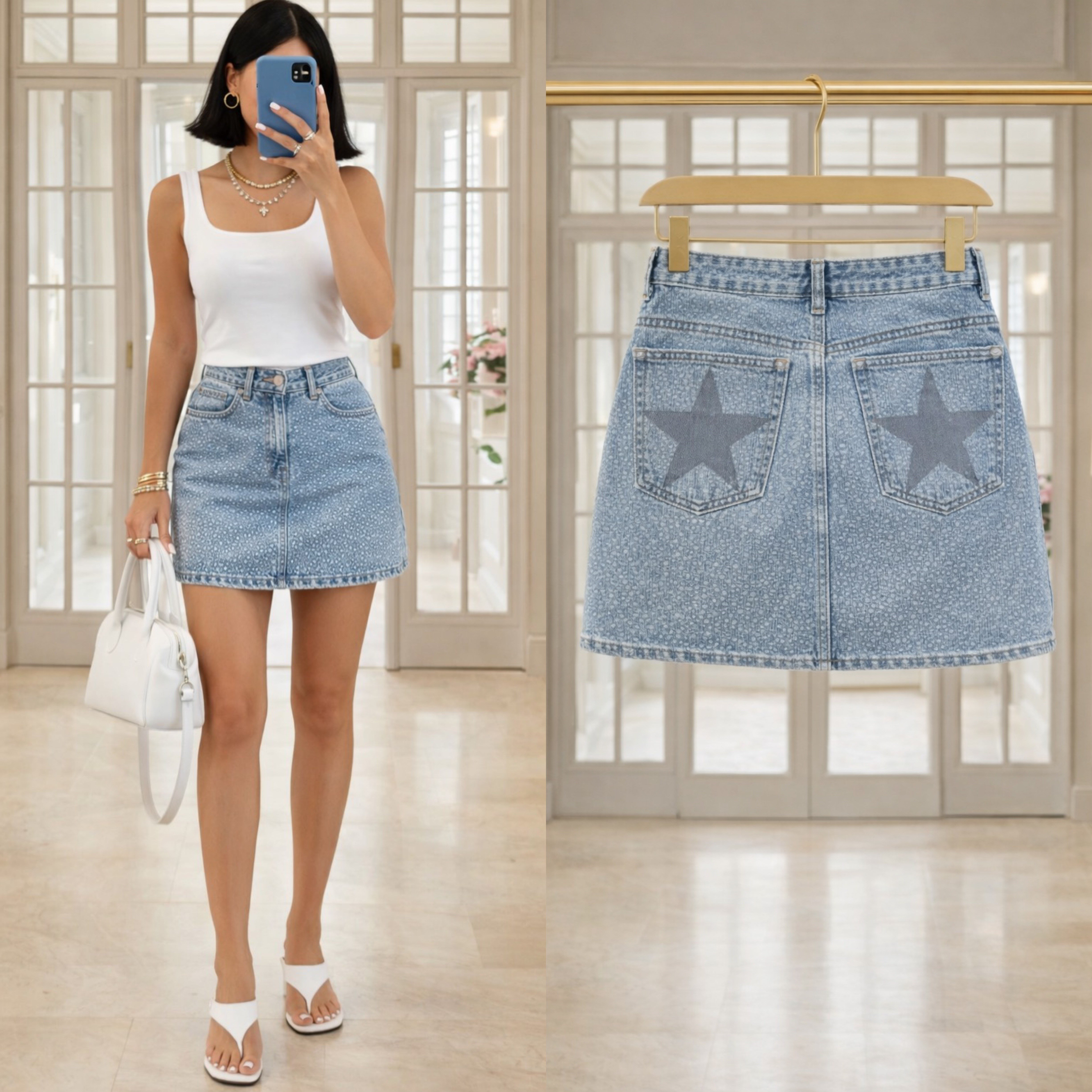 AZRY IŞILTILI İÇİ ŞORTLU ETEK