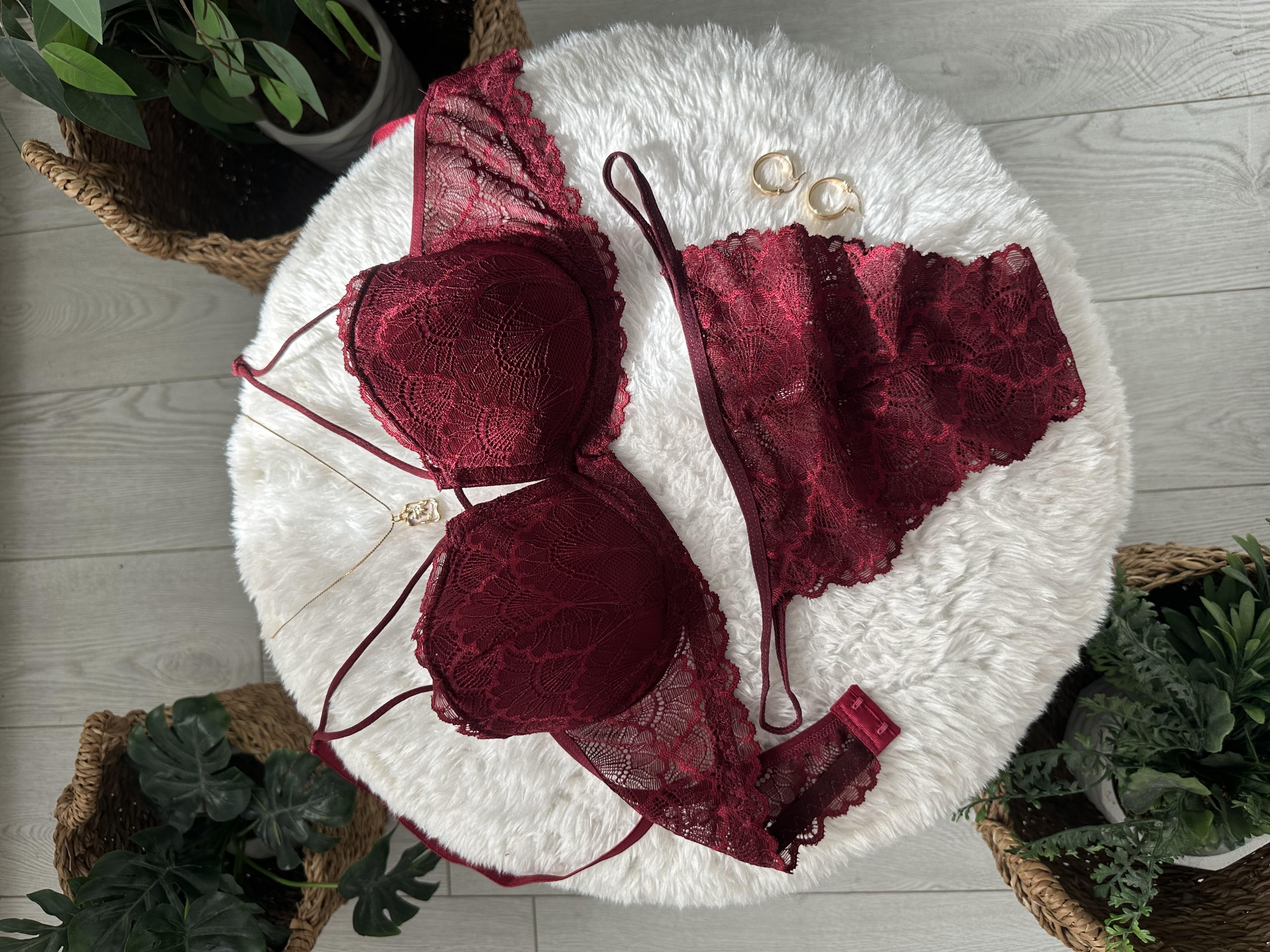 BABE DANTELLİ İÇ ÇAMAŞIR TAKIM BORDO