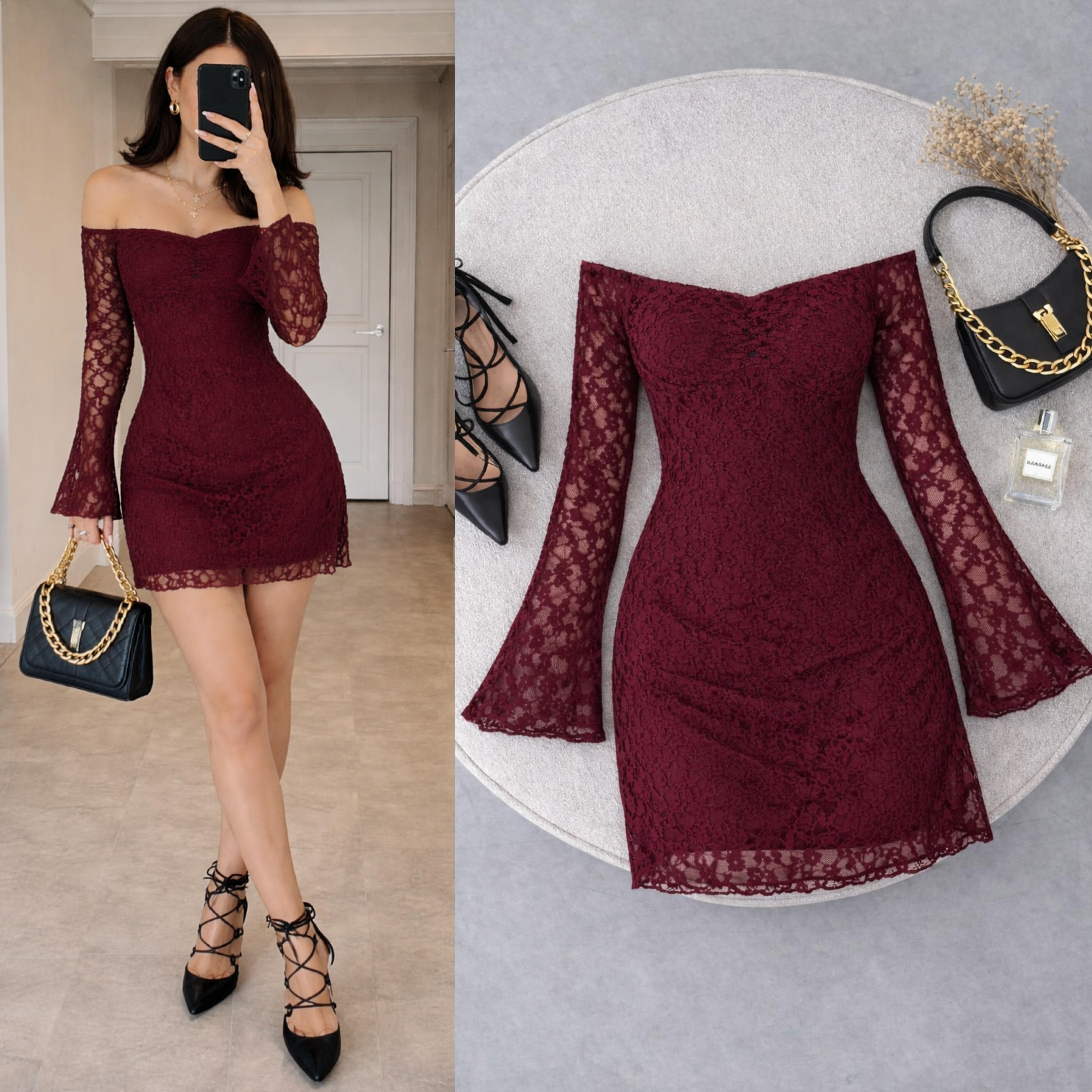 BETH ASTARLI ESNEK TÜL ELBİS