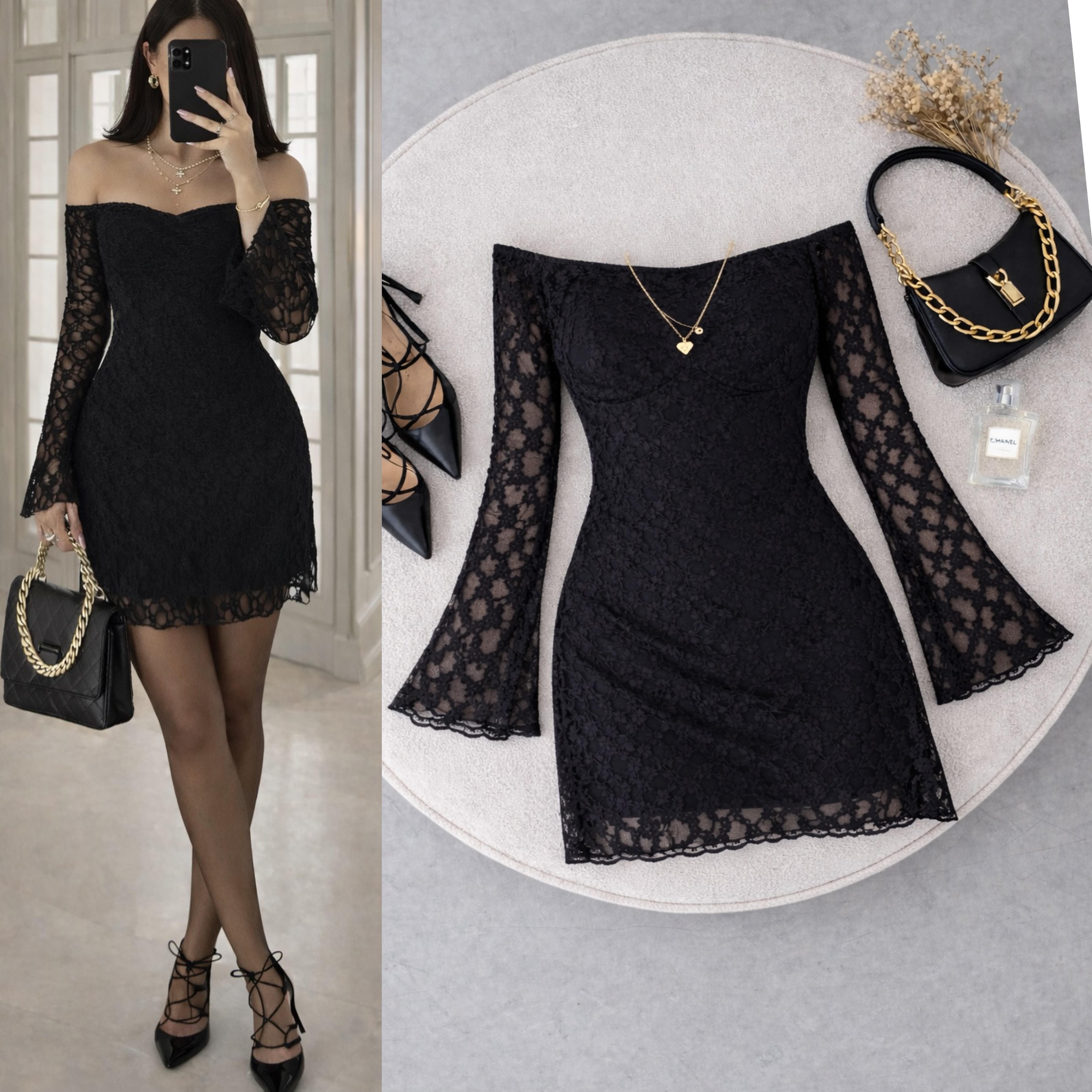 BETH ASTARLI ESNEK TÜL ELBİSE