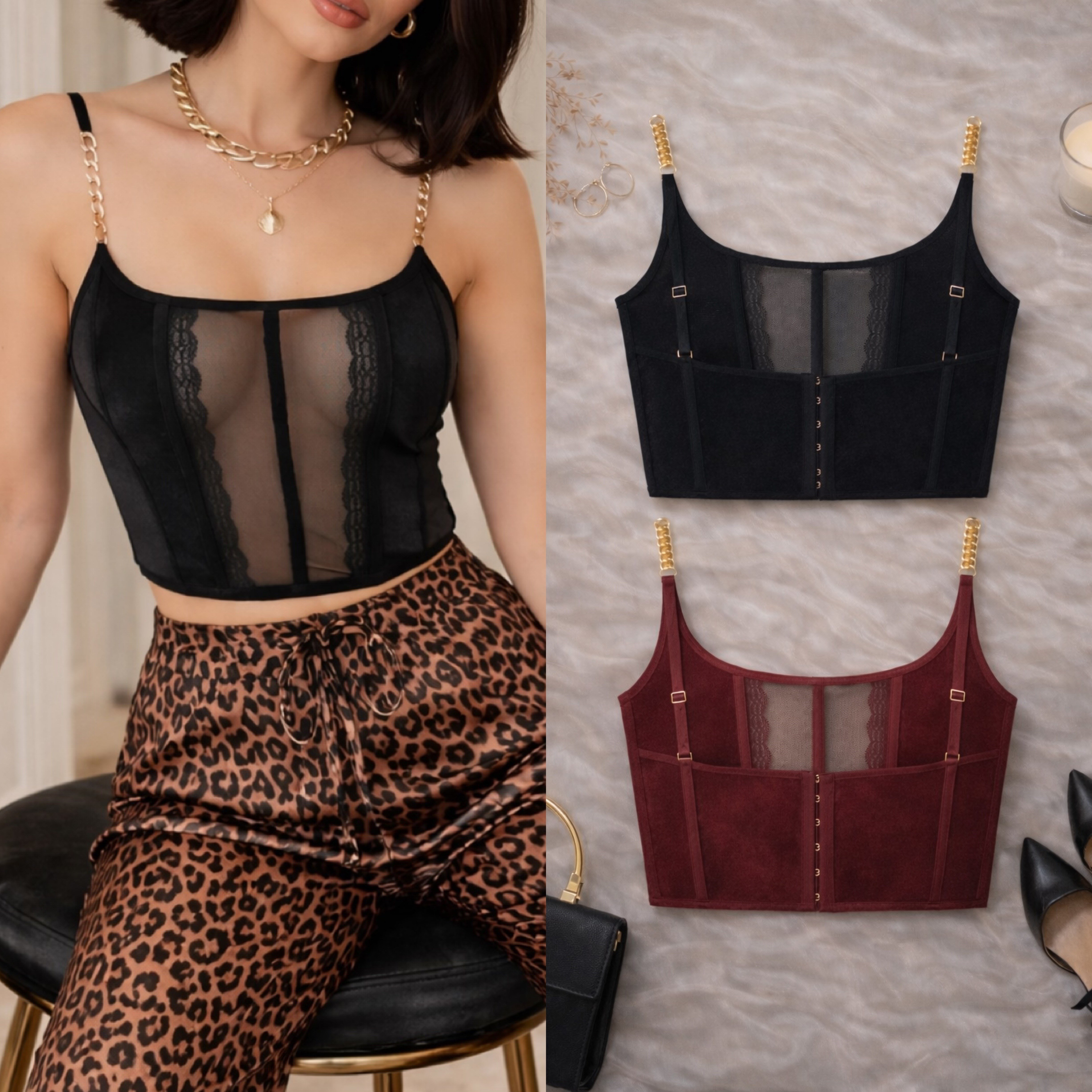 BRAND GOLD ZİNCİRLİ BUSTİYER