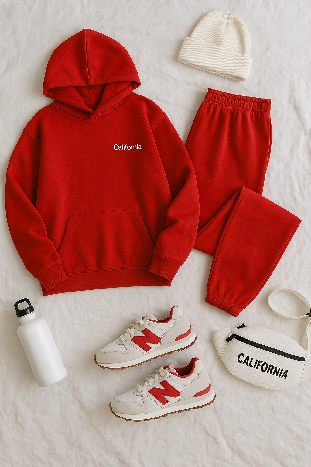 CALİFORNİA OVERSIZE EŞOFMAN TAKIMI KIRMIZI
