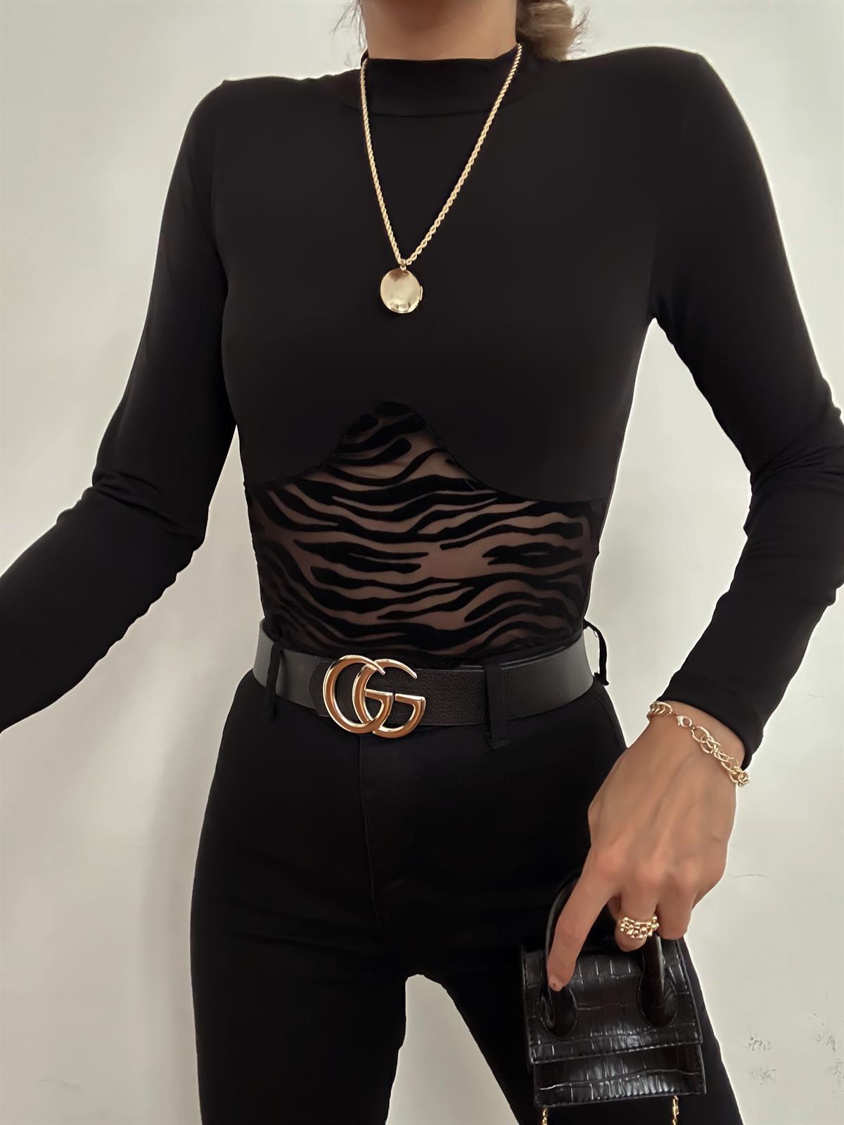 EDWINA TRANSPARAN DETAY BLUZ 