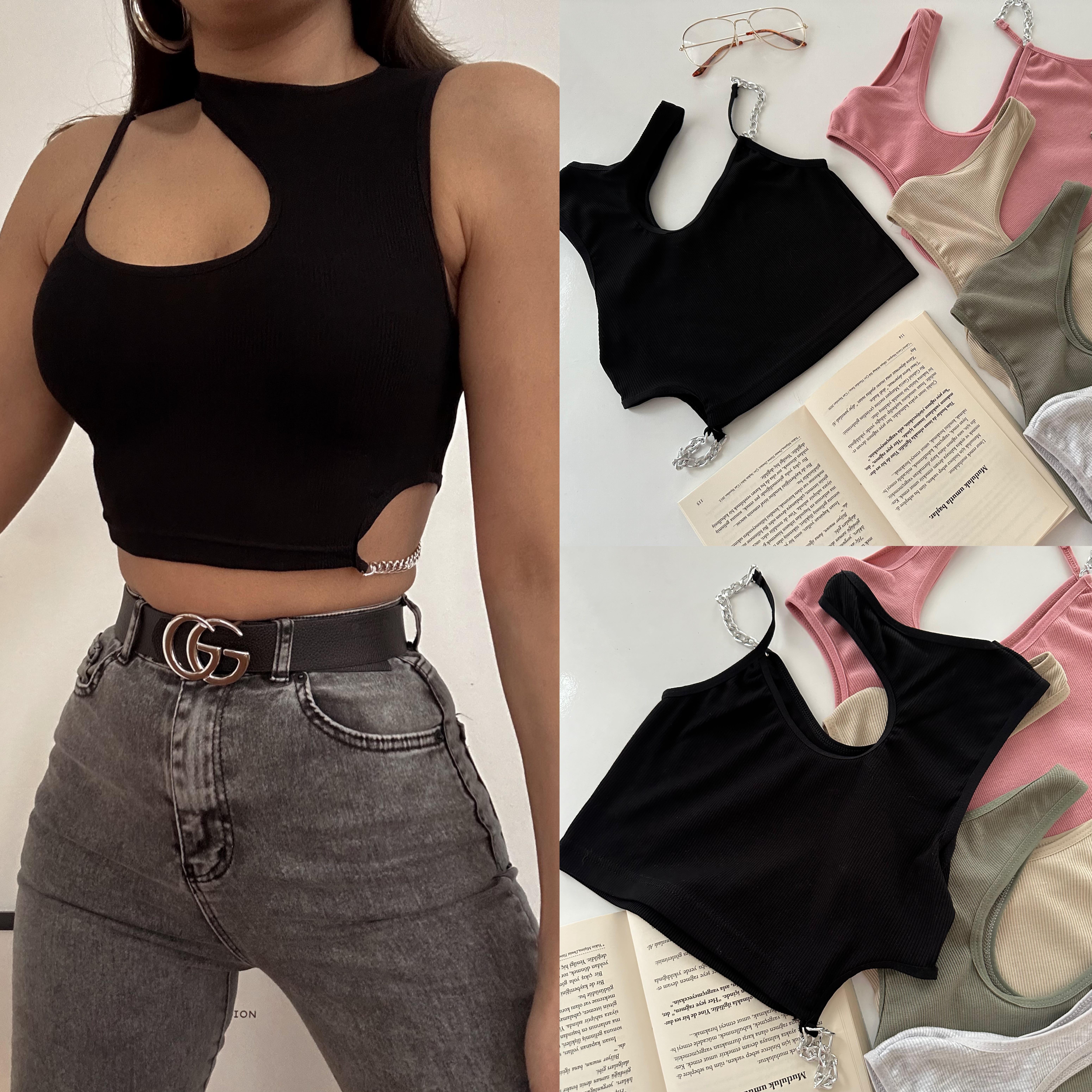 ELINA ZİNCİRLİ CROP BÜSTİYER 