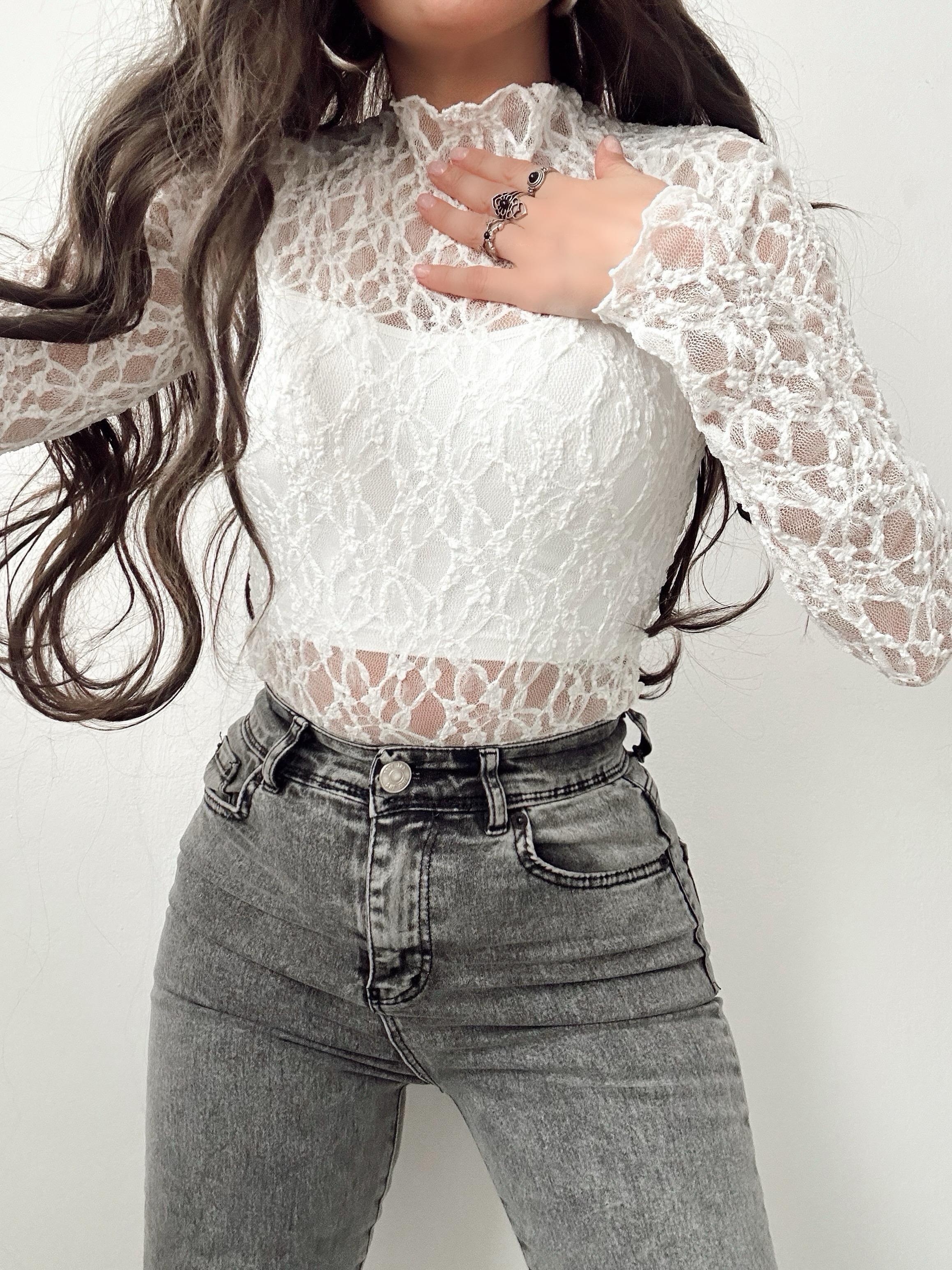 GIGI  TÜL BLUZ BEYAZ