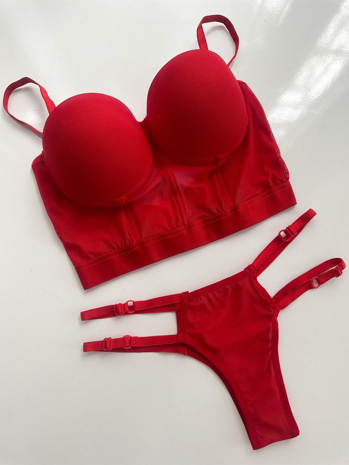 JOLIE PUSH UP BUSTİYER STRİNG TAKIM KIRMIZI