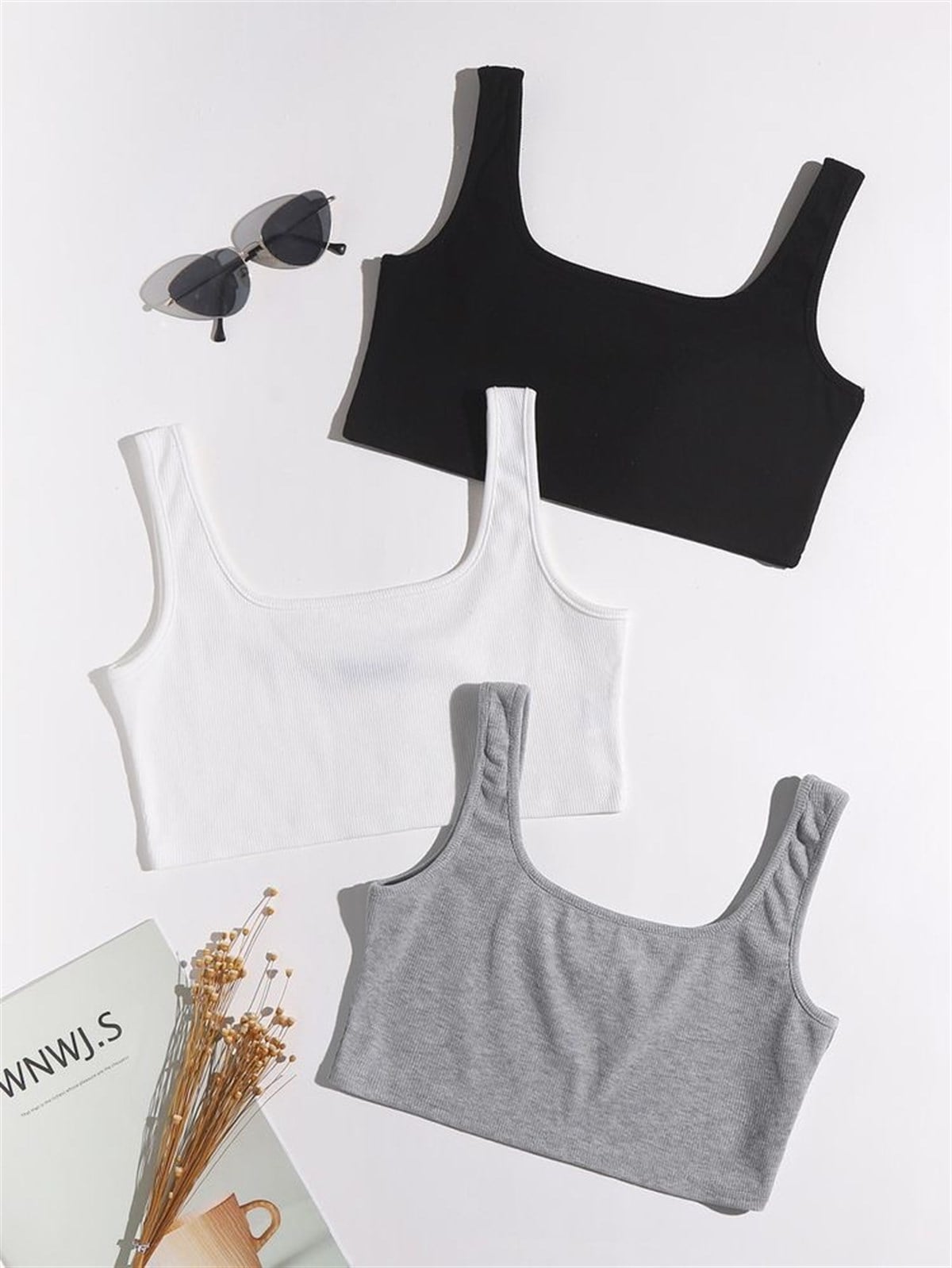 KARE YAKA FİTİLLİ CROP ATLET 