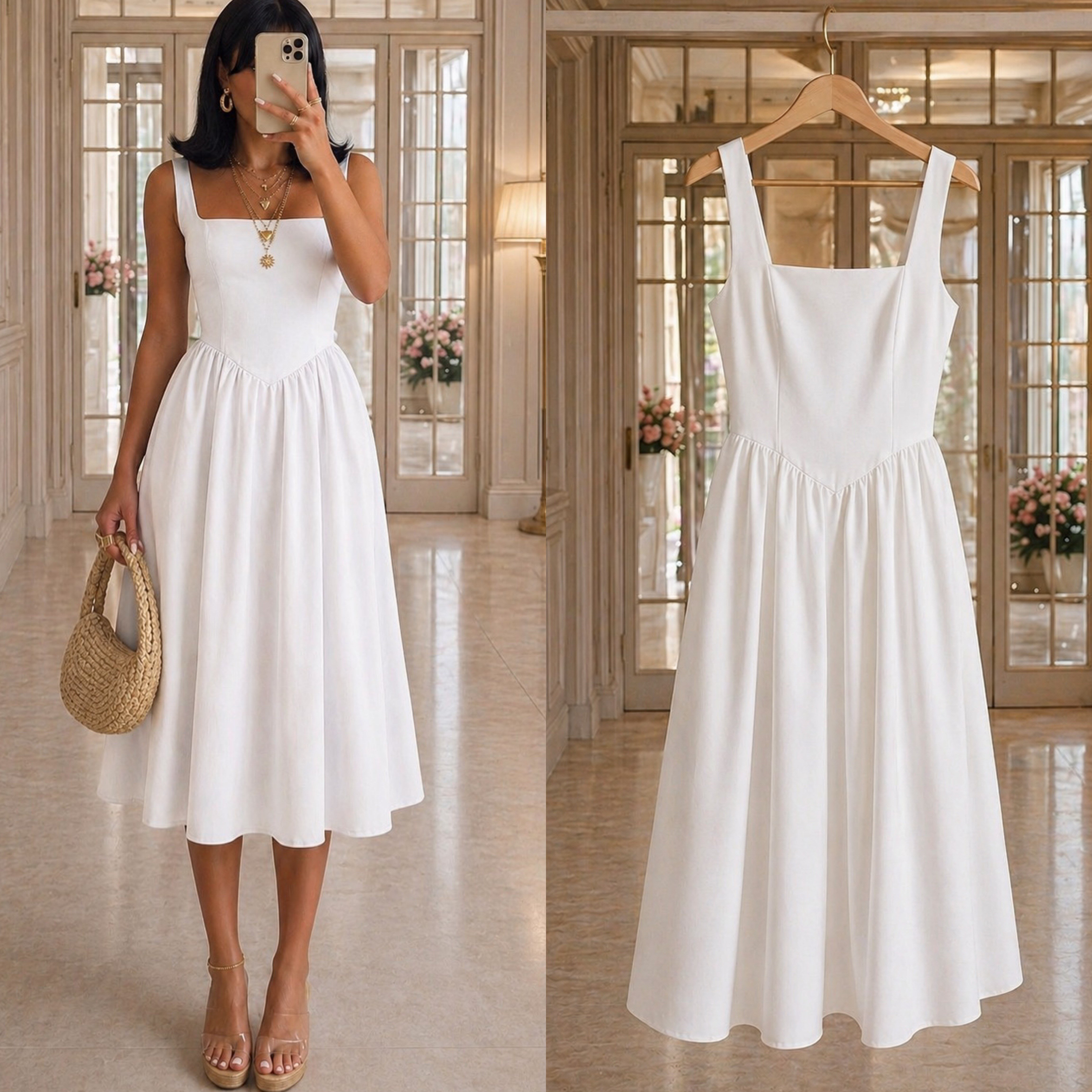 KLERA DOKUMA GİPELİ ELBİSE