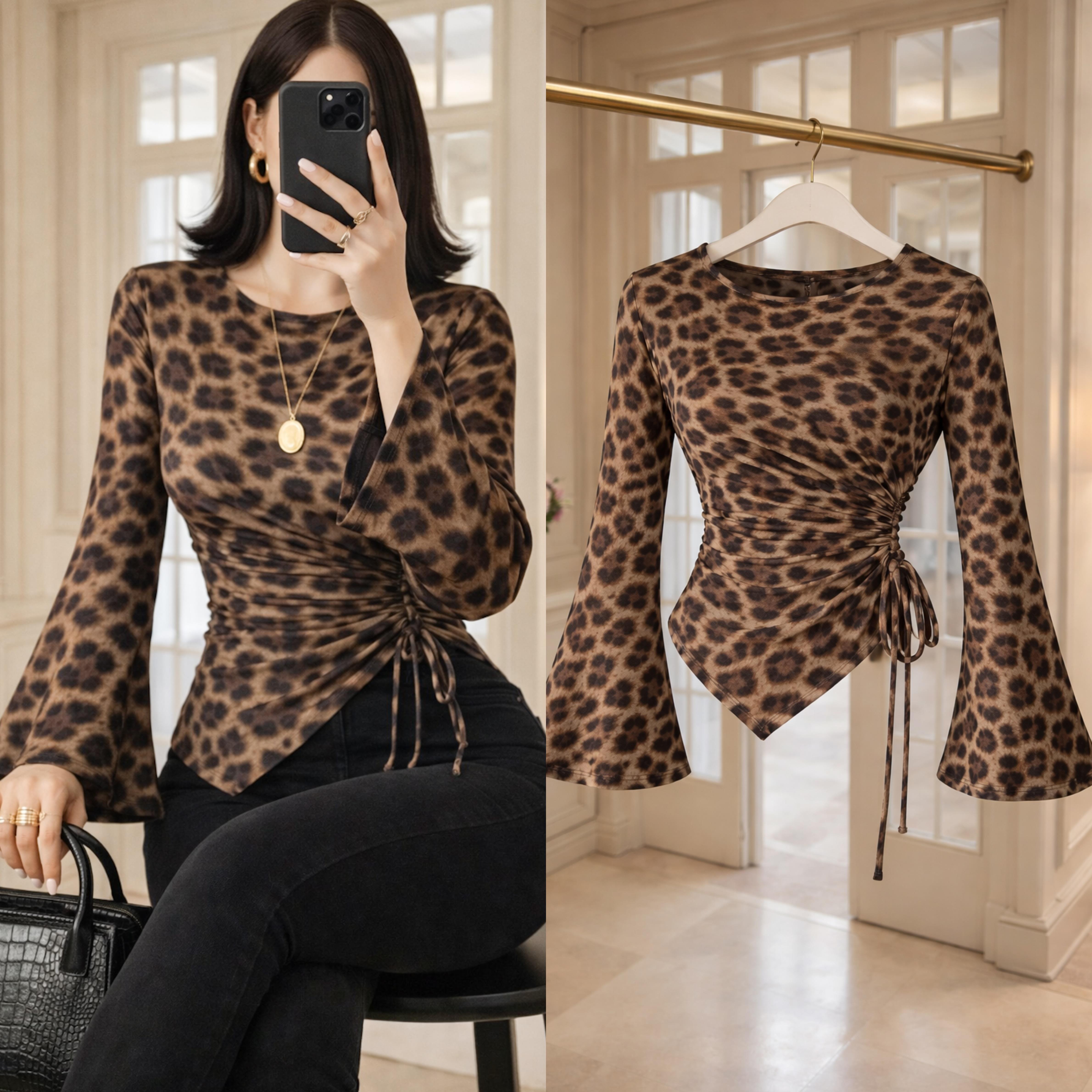 LEOLY YAN BÜZGÜLÜ BLUZ 