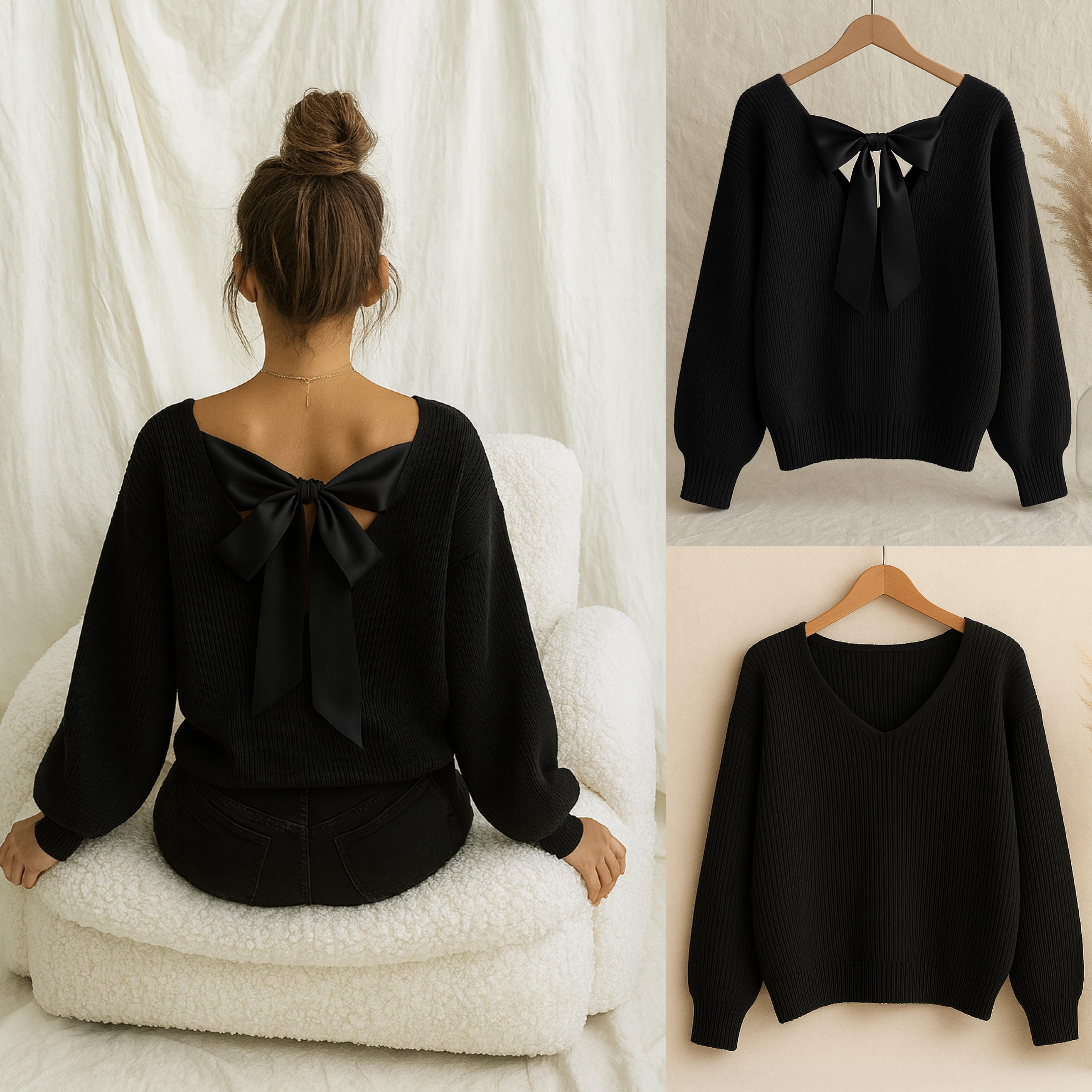 LILANY SATEN KURDELELİ KAZAK SİYAH