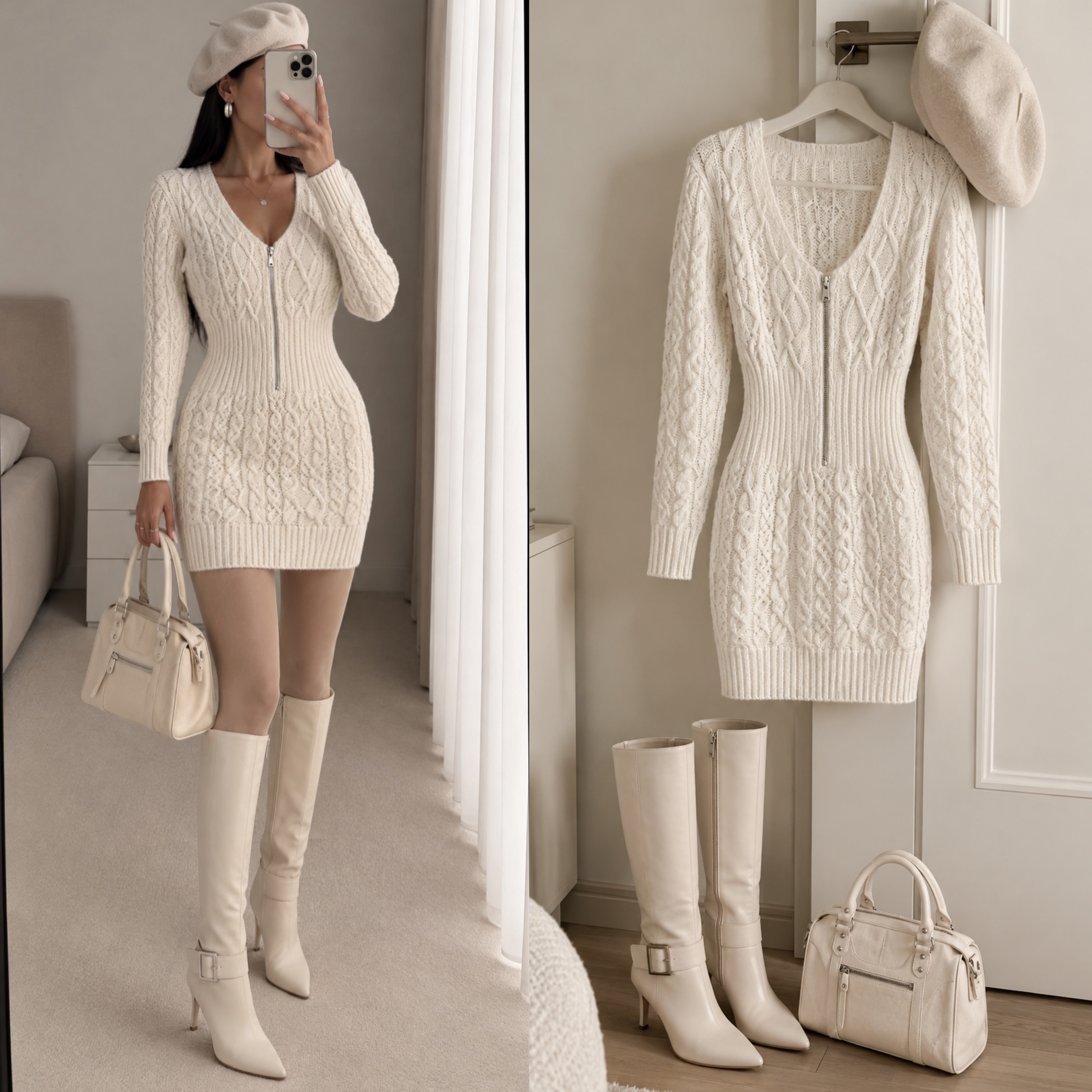 LOINA İPEK YÜN KARIŞIMLI ELBİSE (İÇ GÖSTERMEZ)