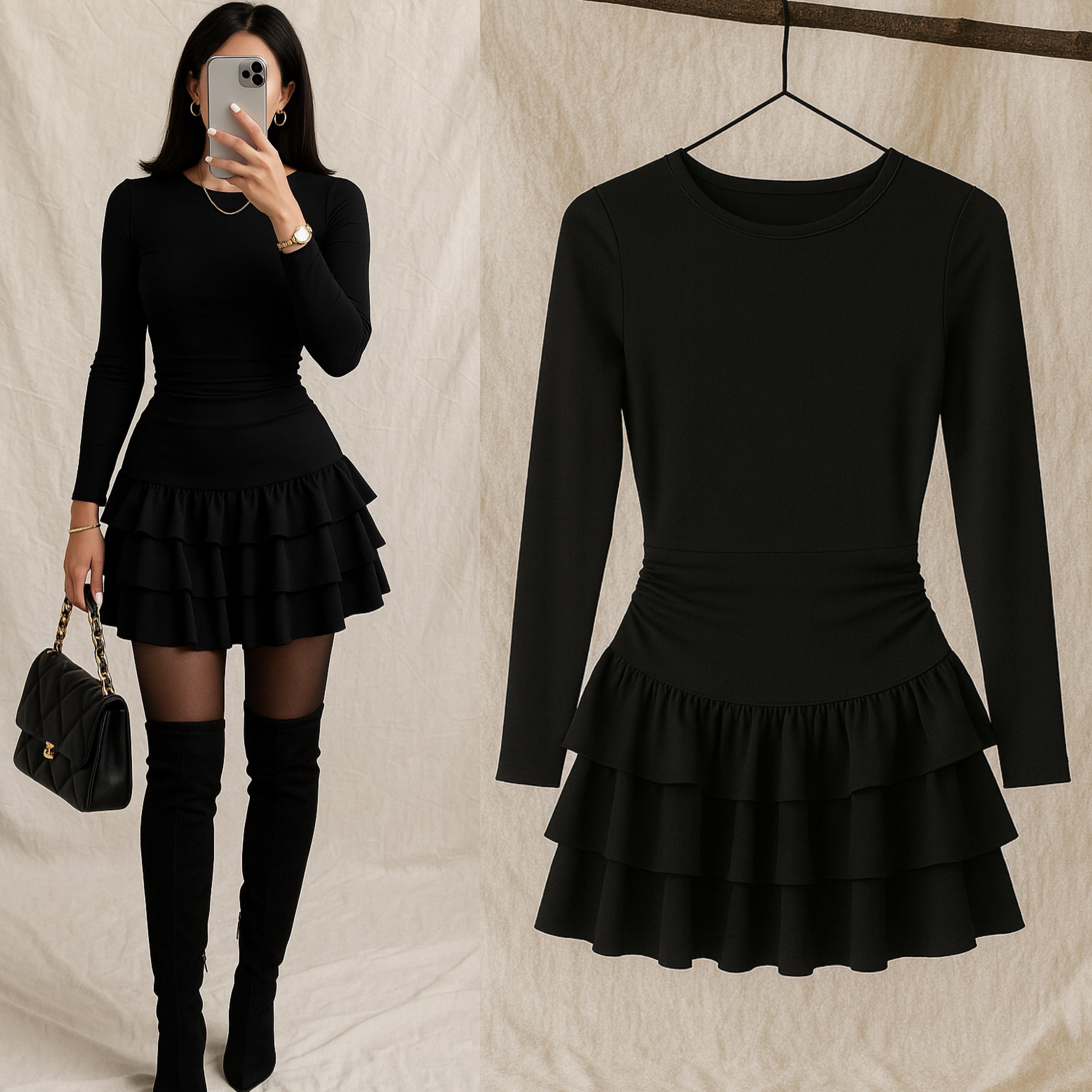 LOLY SANDY MİNİ ELBİSE SİYAH