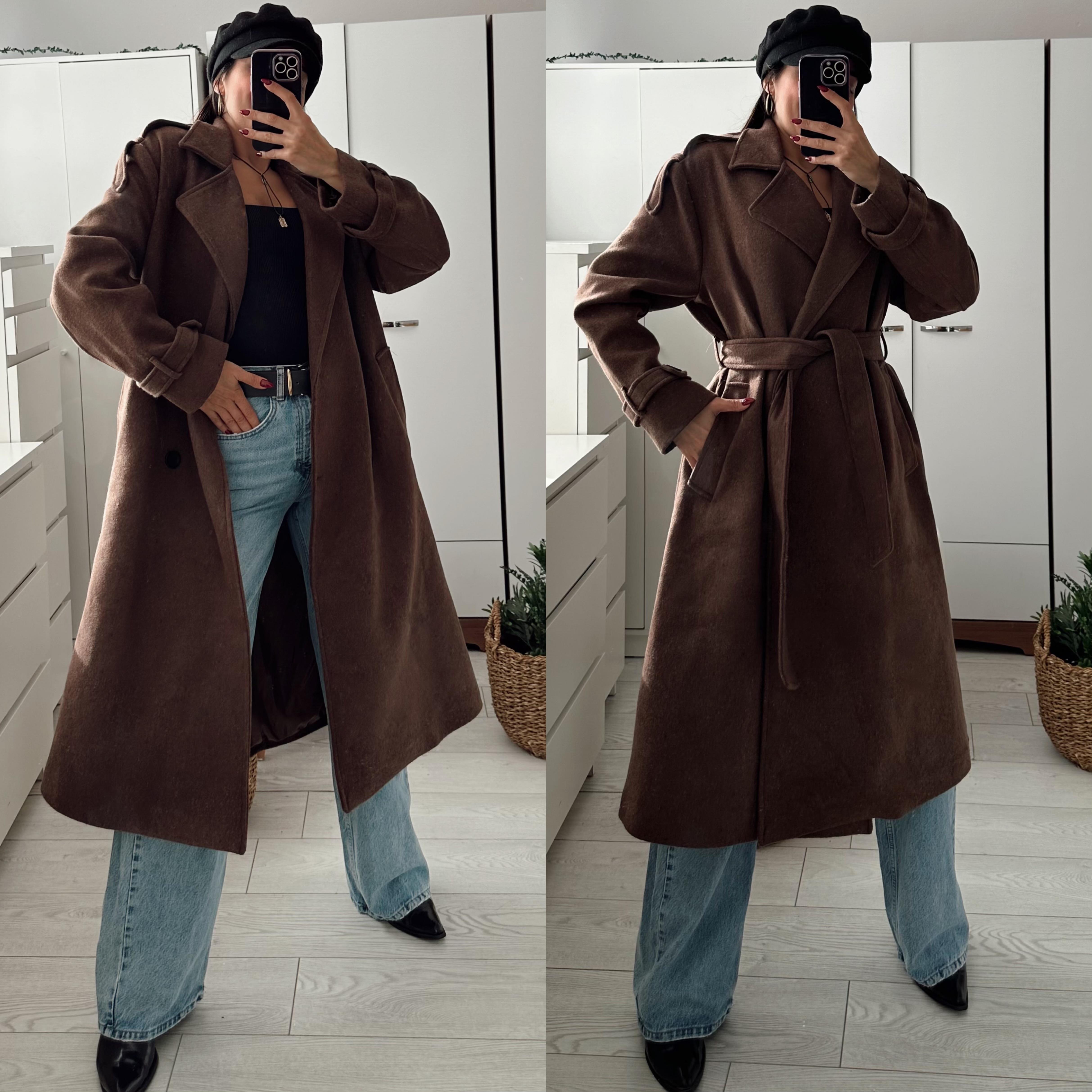 MASSİ OVERSIZE ASTARLI KAŞE KABAN KAHVE