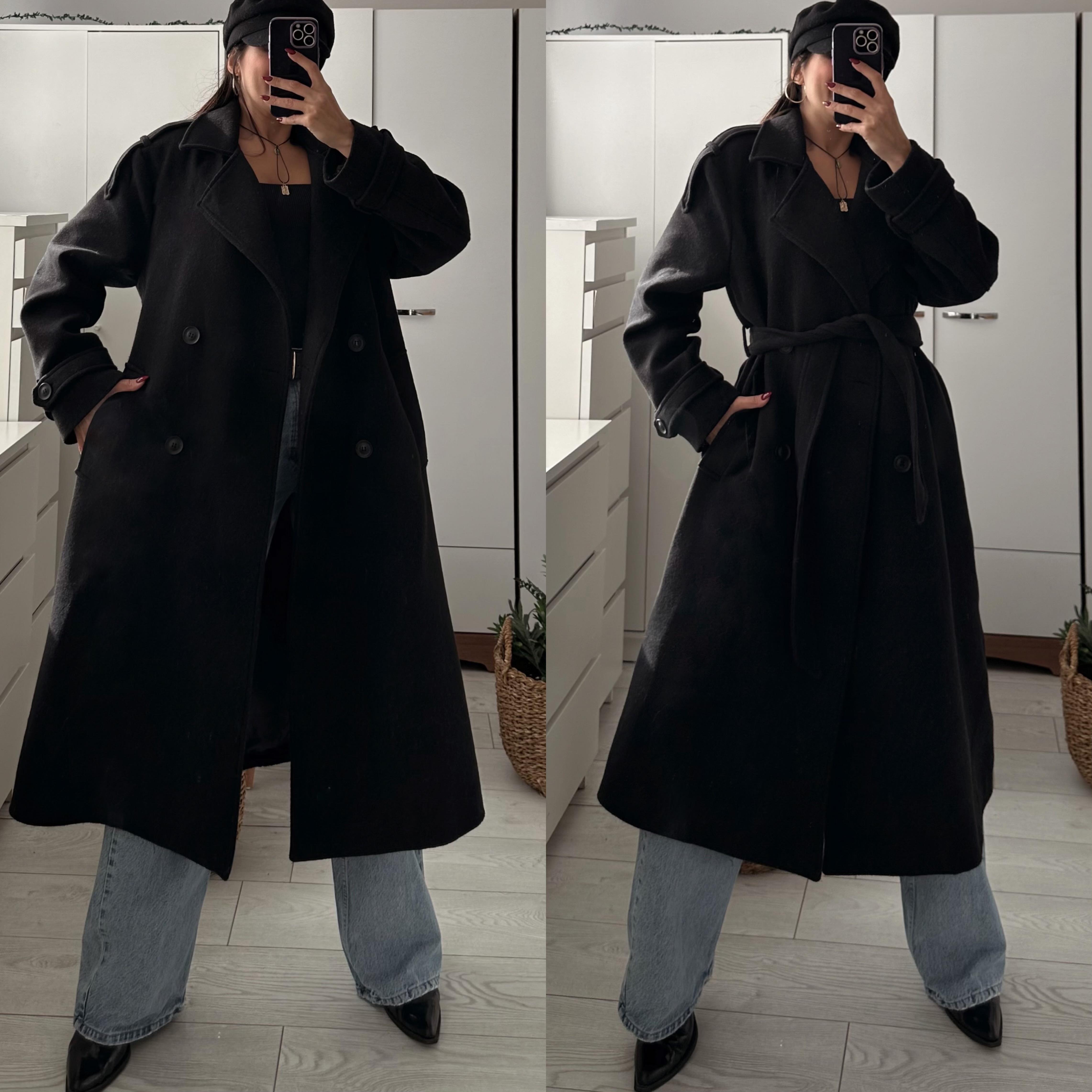 MASSİ OVERSIZE ASTARLI KAŞE KABAN SİYAH
