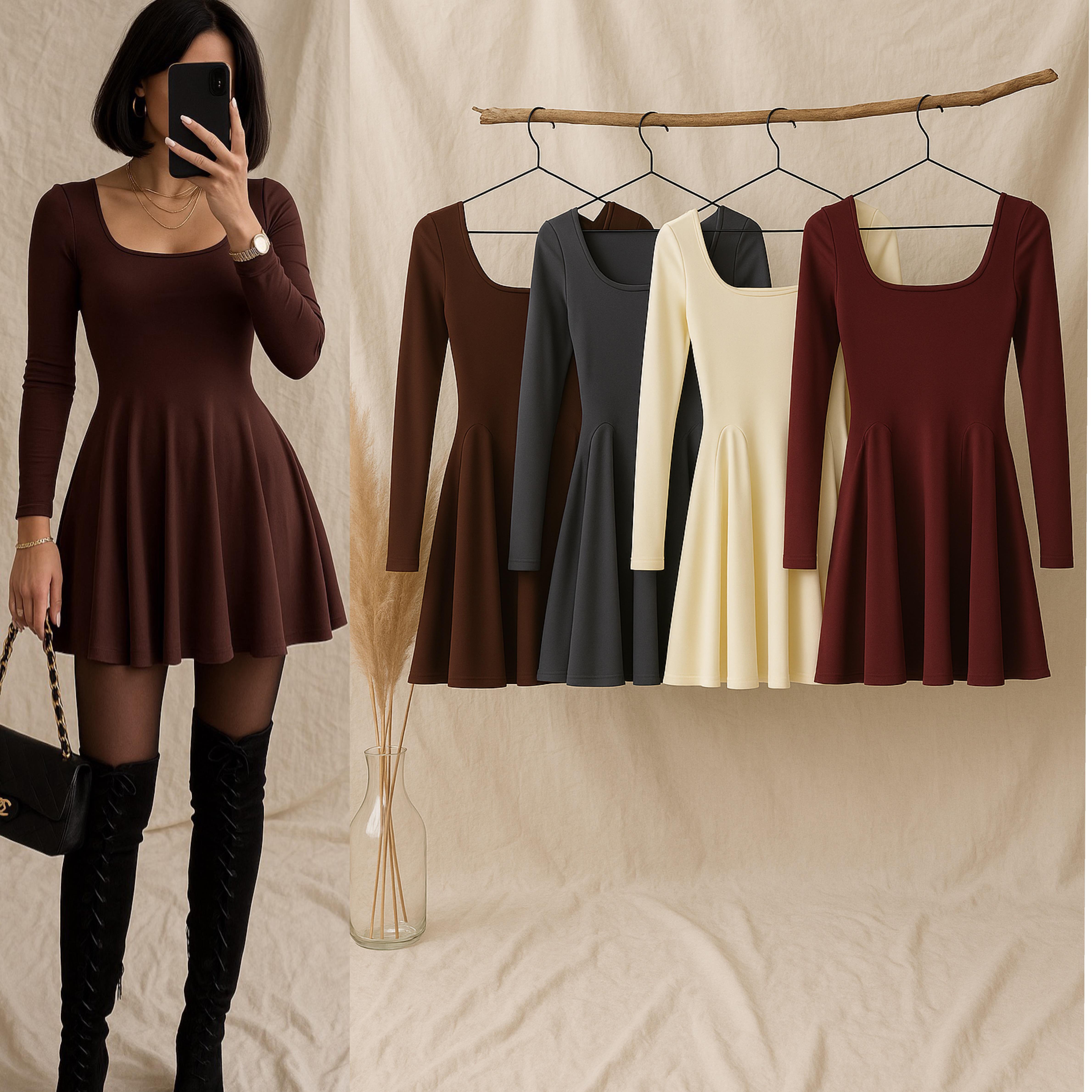 OLINE SANDY MİNİ ELBİSE