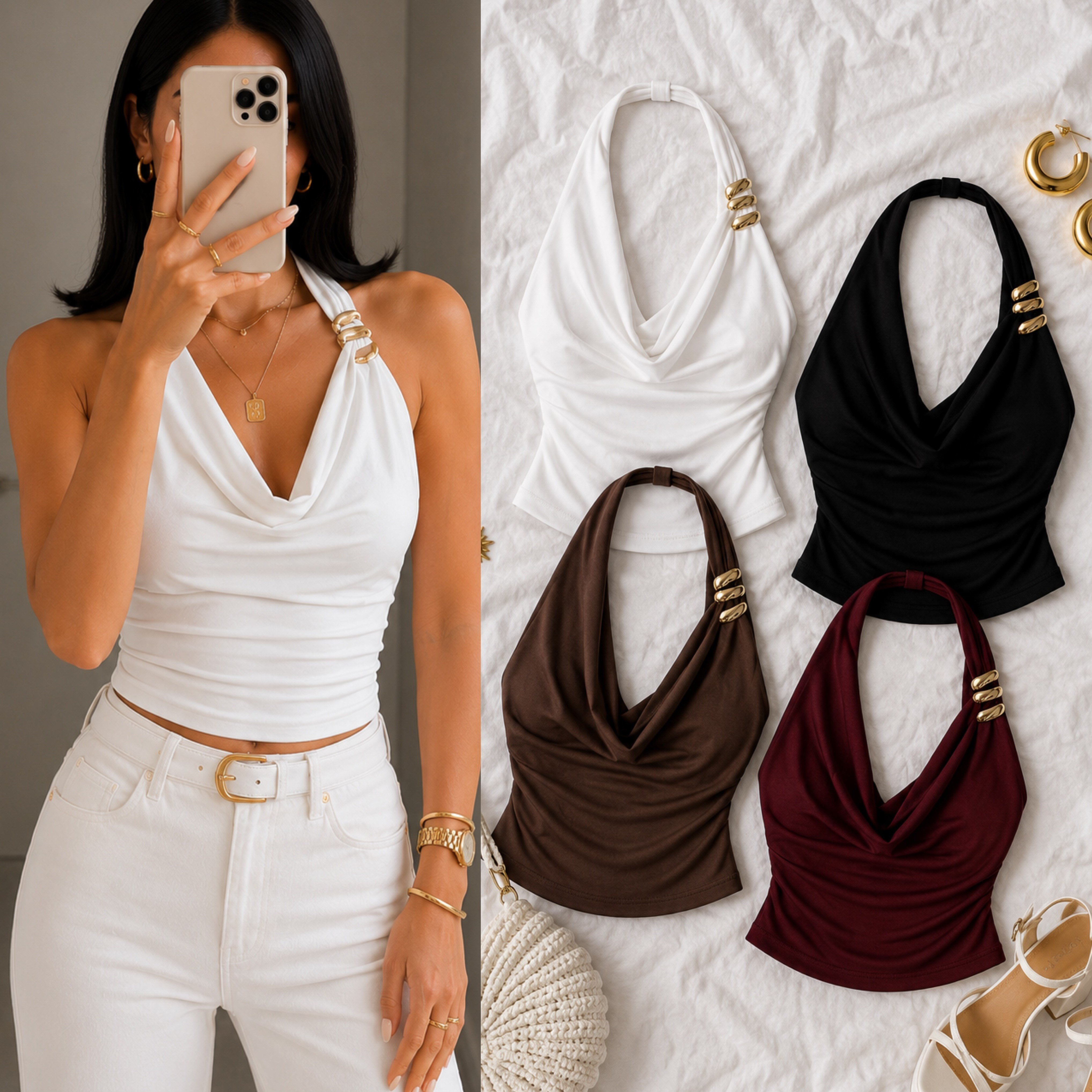 RİNA AKSESUARLI SANDY BLUZ