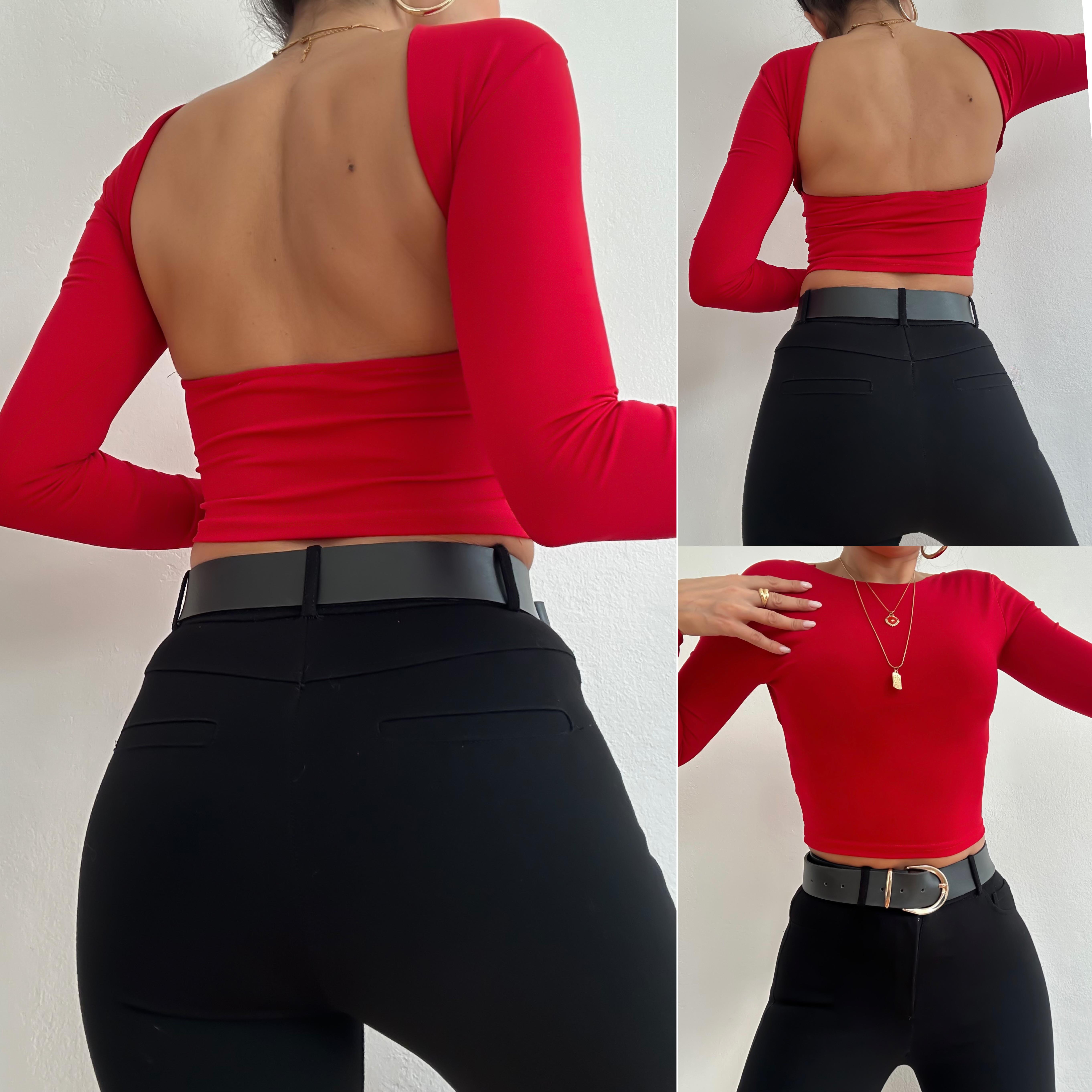 RONEE SIRT DEKOLTELİ SANDY BLUZ