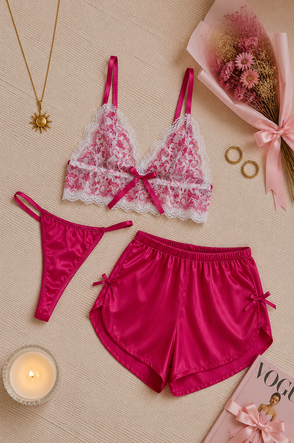YLW  BRALET ŞORT STRING TAKIM