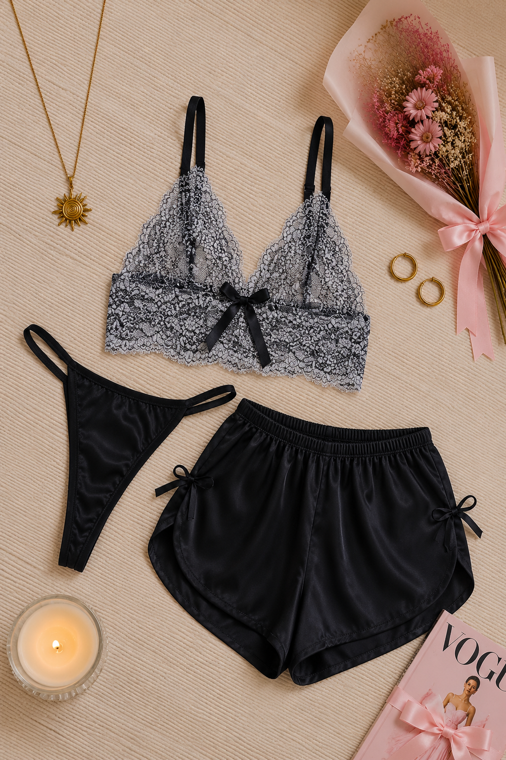 YLW BRALET ŞORT STRING TAKIM