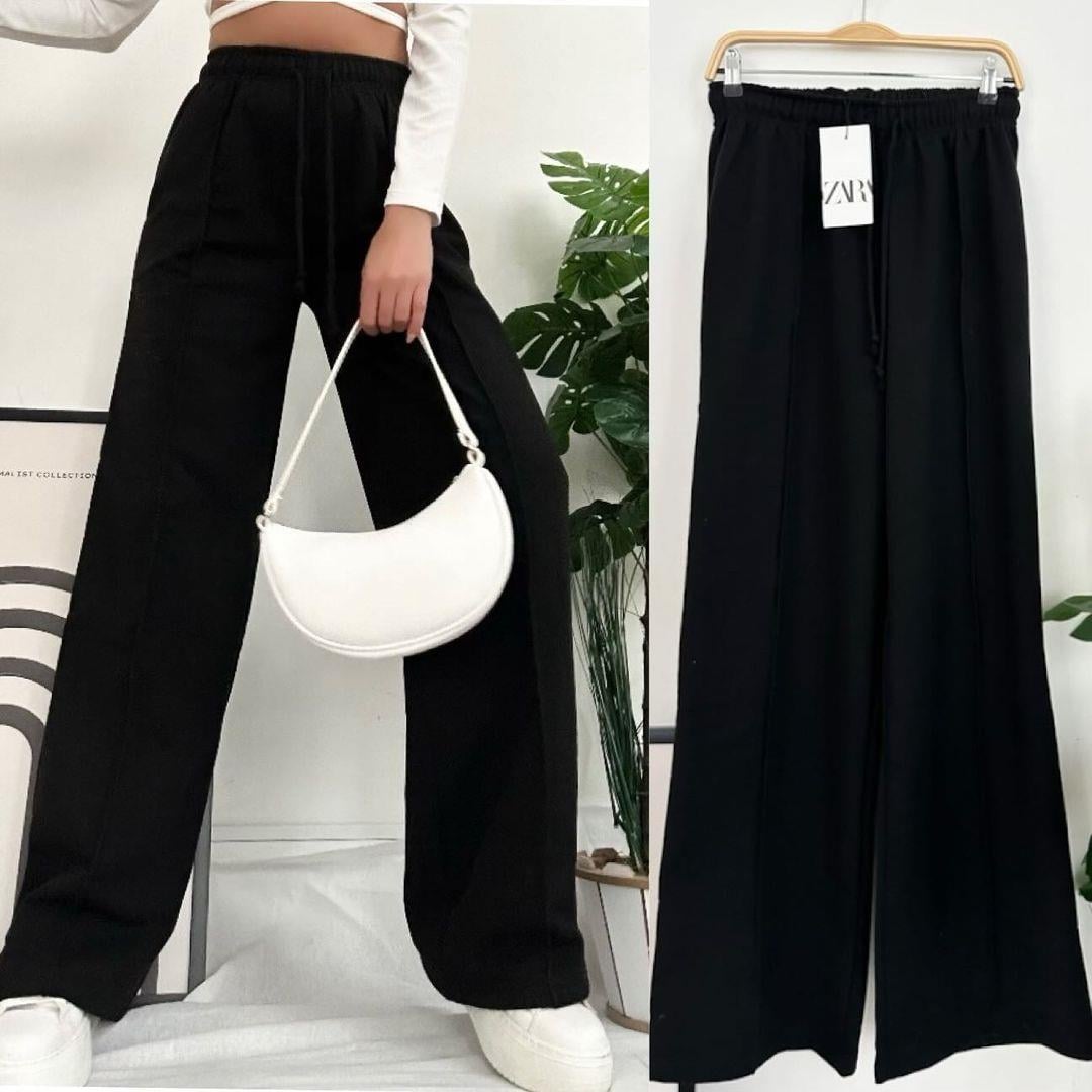 ZR ÜÇ İPLİK İÇİ ŞARDONLU WIDE LEG EŞOFMAN ALTI 