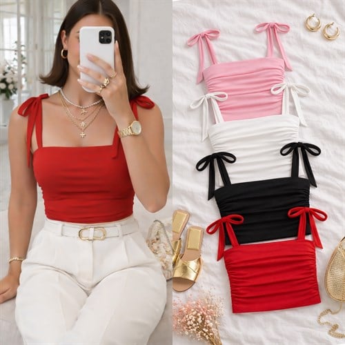 CAISA BAĞLAMALI ESNEK BLUZ