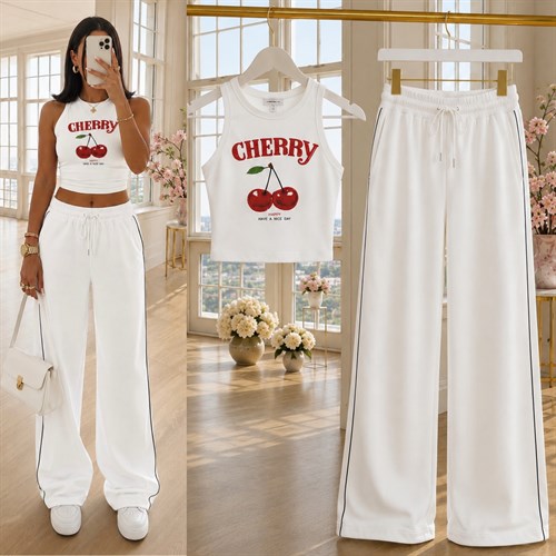 CHERRY ATLET EŞOFMAN ALTI TAKIM(İÇ GÖSTERMEZ)