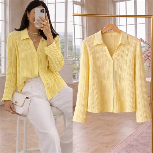 GELIA FIRFIR KUMAŞ GÖMLEK BLUZ