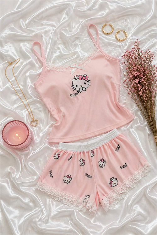 HELLOK GÖĞSÜ DOLGULU PINK TAKIM