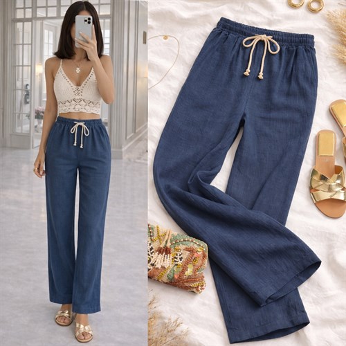 HILA MÜSLİN BAĞCIKLI PANTOLON