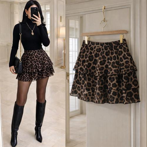 LEONDY DESENLİ MİNİ ETEK 