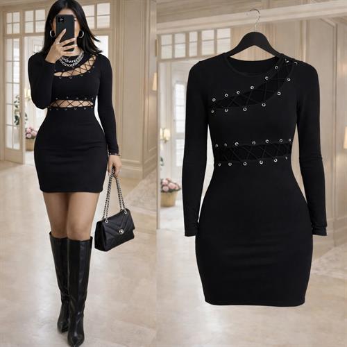 LILIA BAĞCIK DETAYLI ELBİSE