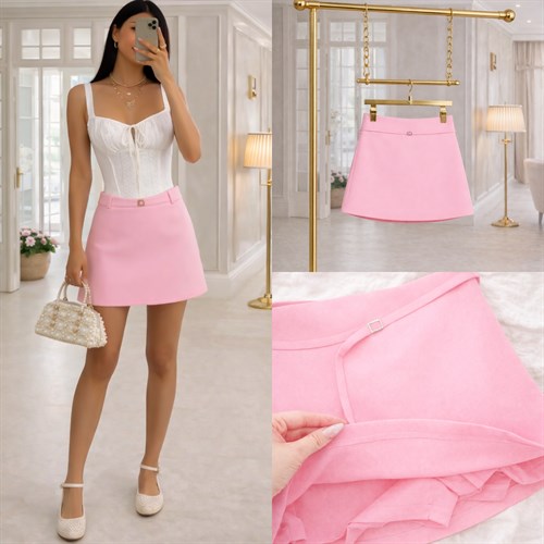 MILE İÇİ ŞORTLU FERMUARLI ETEK