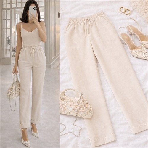 MIRANY YUMUŞAK TOK KETEN PANTOLON 