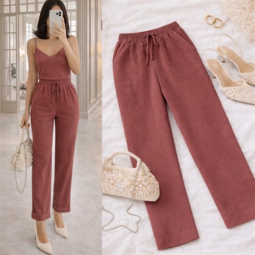 MIRANY YUMUŞAK TOK KETEN PANTOLON 