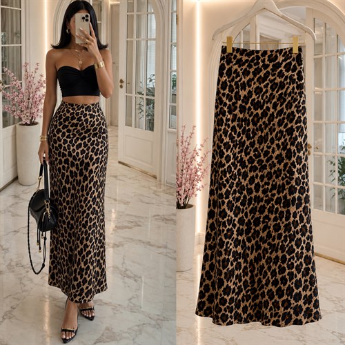 ONIA LEOPAR DESENLİ LİKRALI ETEK