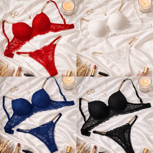 VS ZİNCİRLİ PUSH UP DOLGULU İÇ ÇAMAŞIRI TAKIM 