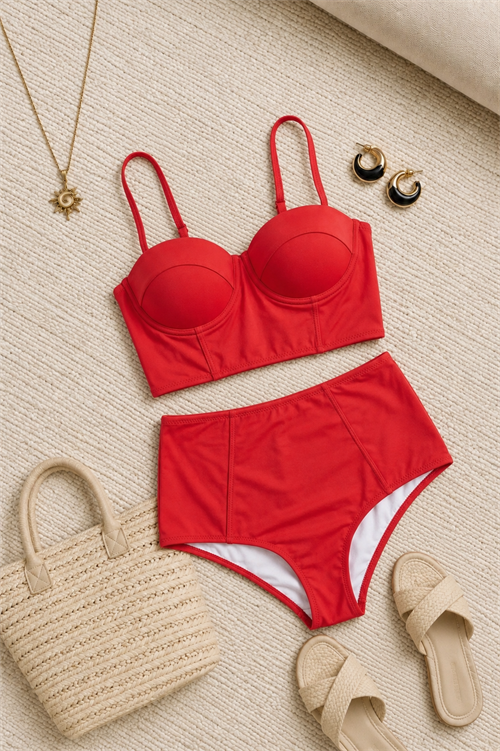 VSY PUSH UP DOLGULU YÜKSEK BEL BİKİNİ TAKIM