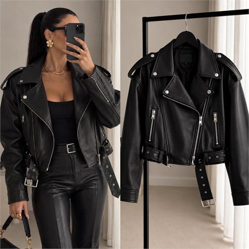 WALDY BIKER DERİ CEKET